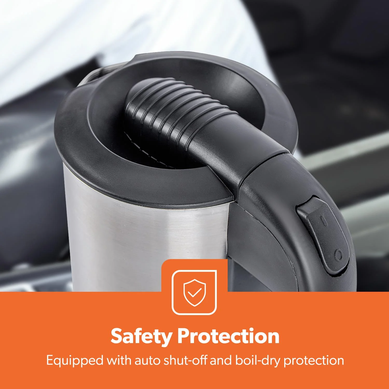 12V Stainless Steel Portable Car and Truck Kettle 500ml - Image 3