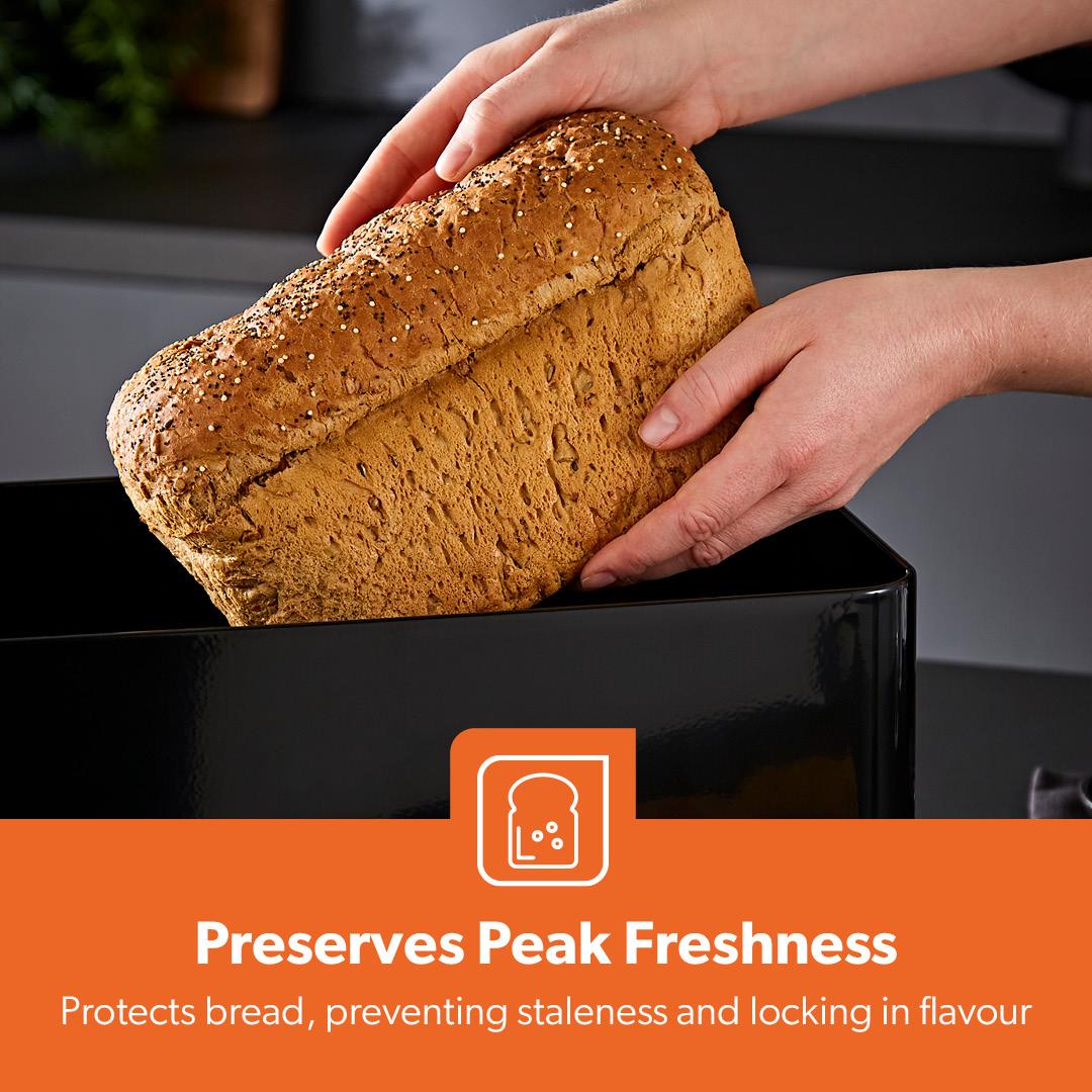 13L Steel Kitchen Bread Bin Canister Countertop Storage Retrovive - Image 7