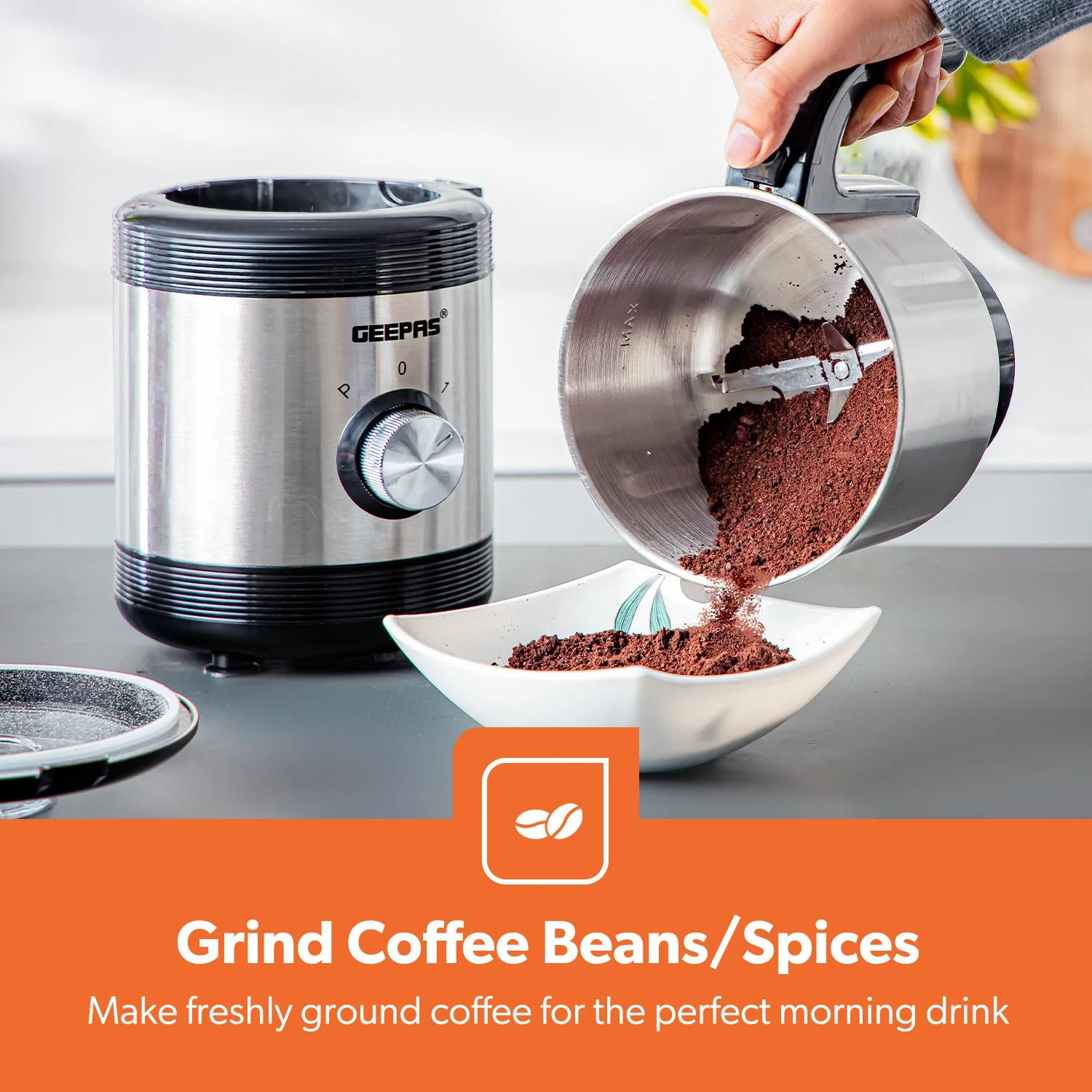 1450W Silver Slim Espresso Coffee Machine & Coffee Grinder Set - Image 9