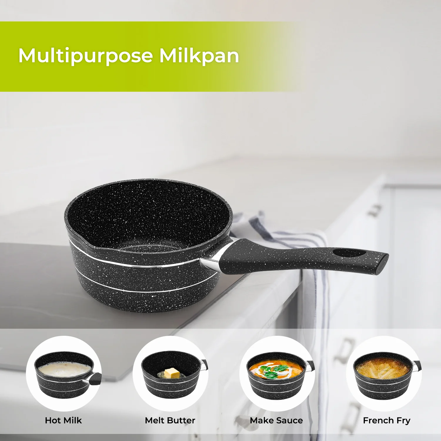 14cm Lightweight 5-Ply Non-Stick Saucepan - Image 4