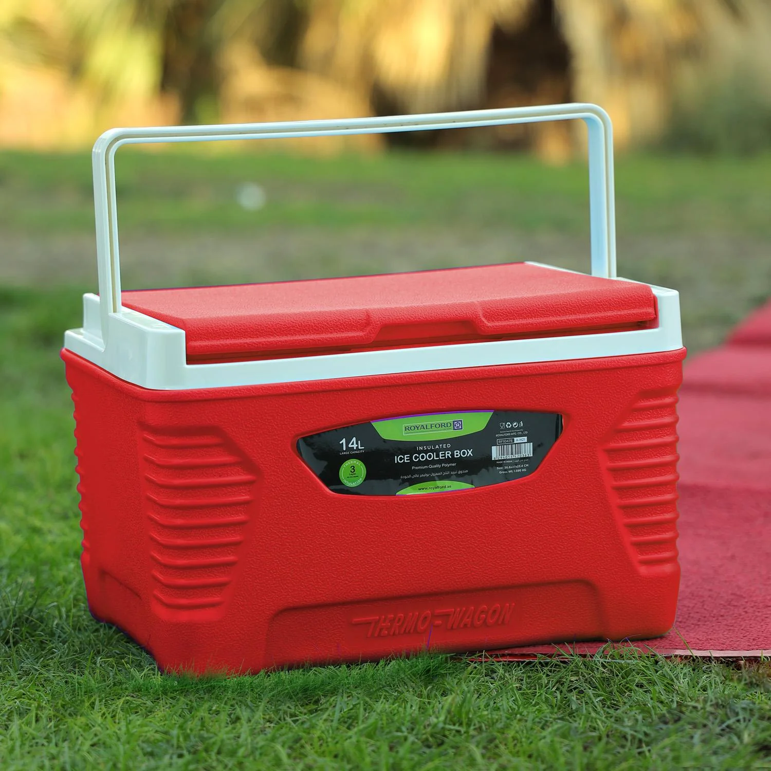 14L Red Picnic Insulated Food Ice Cooler - Image 2