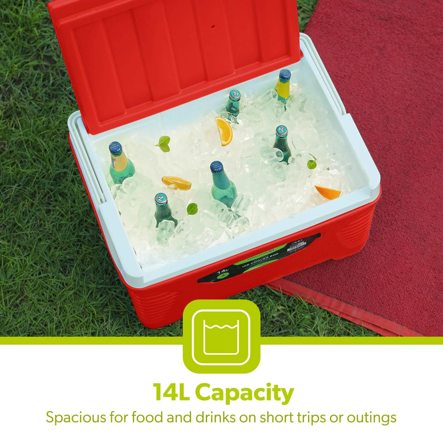 14L Red Picnic Insulated Food Ice Cooler - Image 3