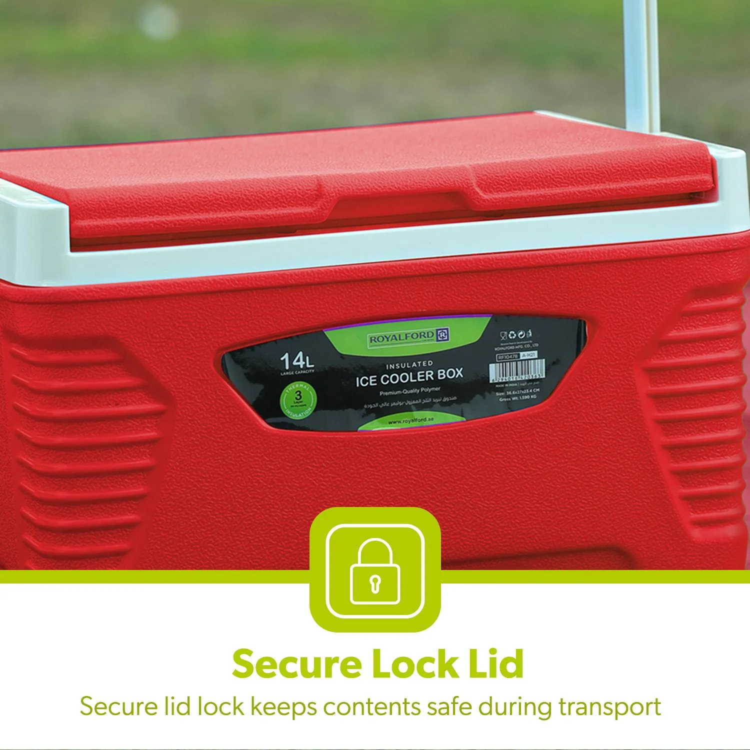 14L Red Picnic Insulated Food Ice Cooler - Image 4