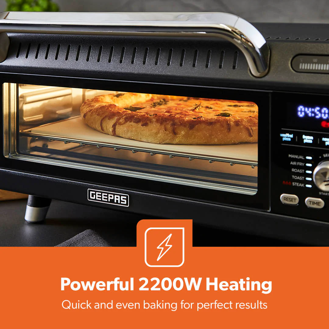 15-In-1 Black Air Fryer Pizza Oven For Indoor & Outdoor 18L - Image 3