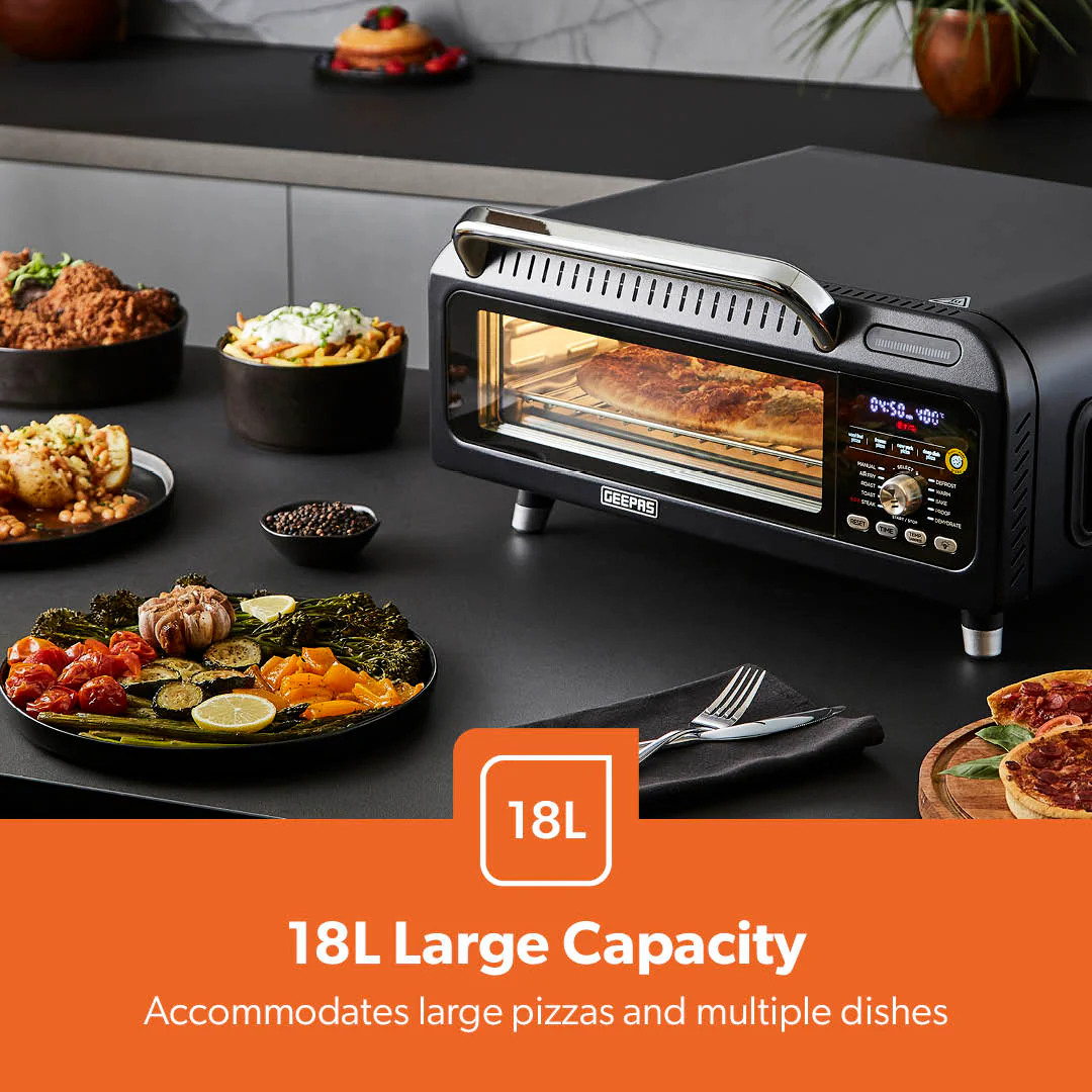 15-In-1 Black Air Fryer Pizza Oven For Indoor & Outdoor 18L - Image 4