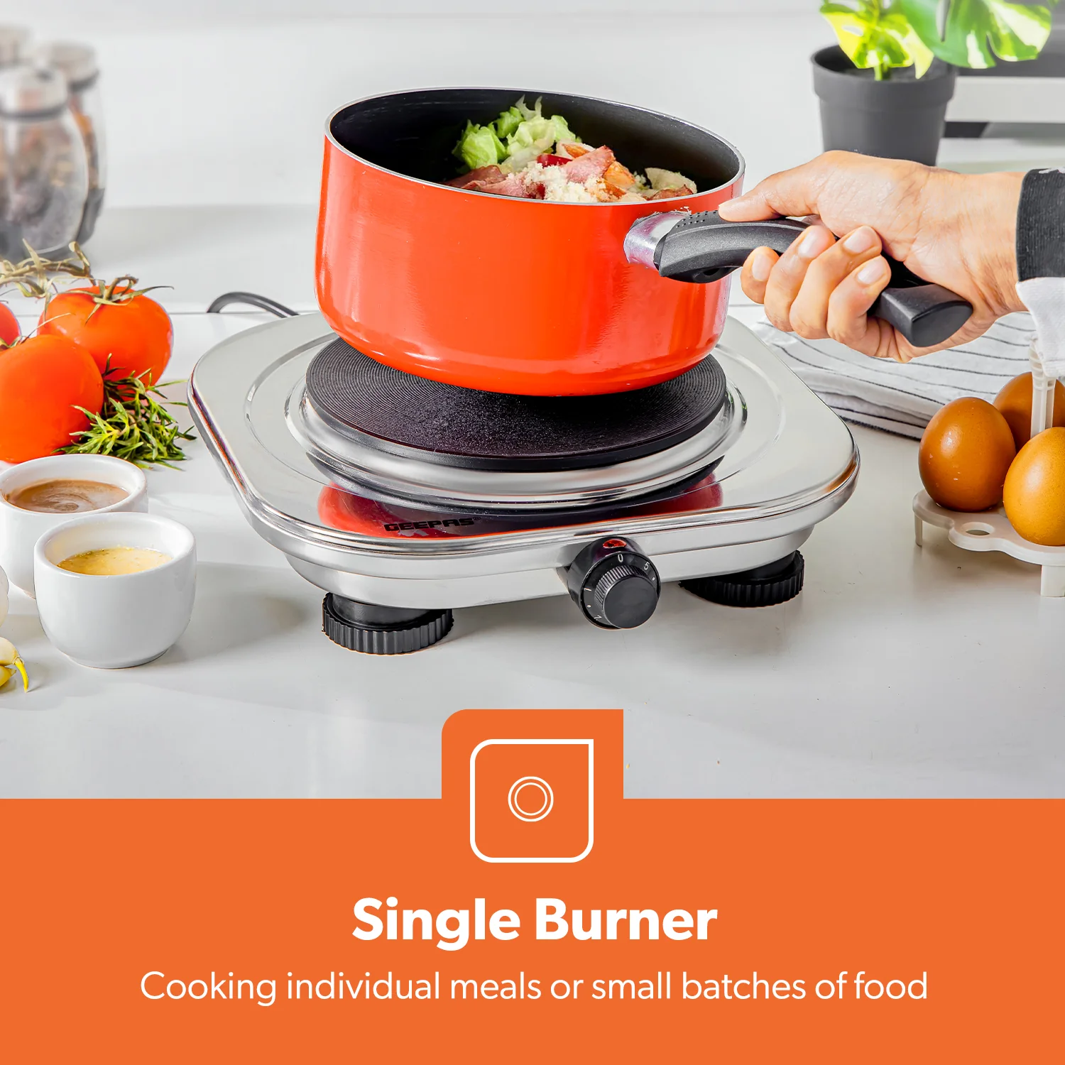 1500W Stainless Steel Single Electric Hot Plate Cooker - Image 6