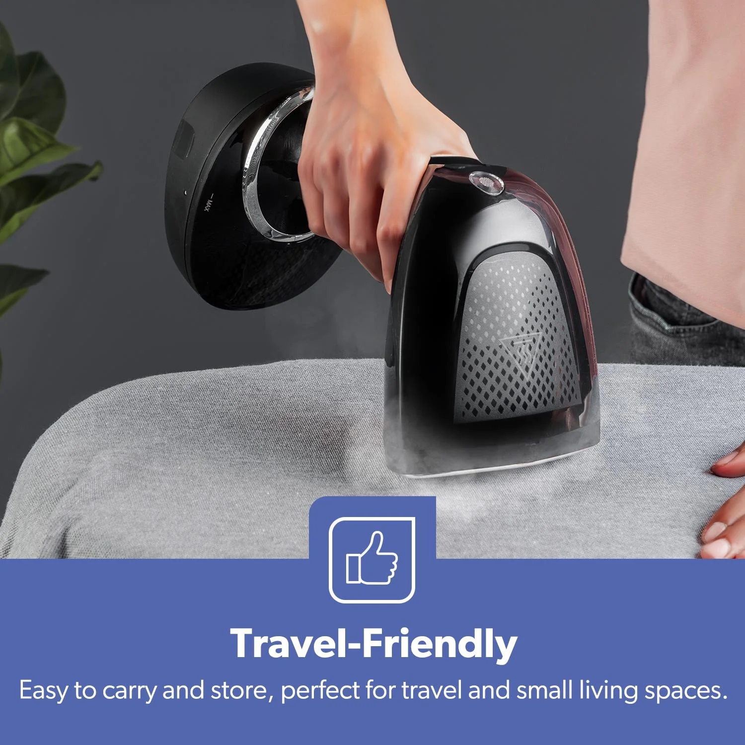 1500W Vertical Black Handheld Garment Steamer 400ml - Image 5