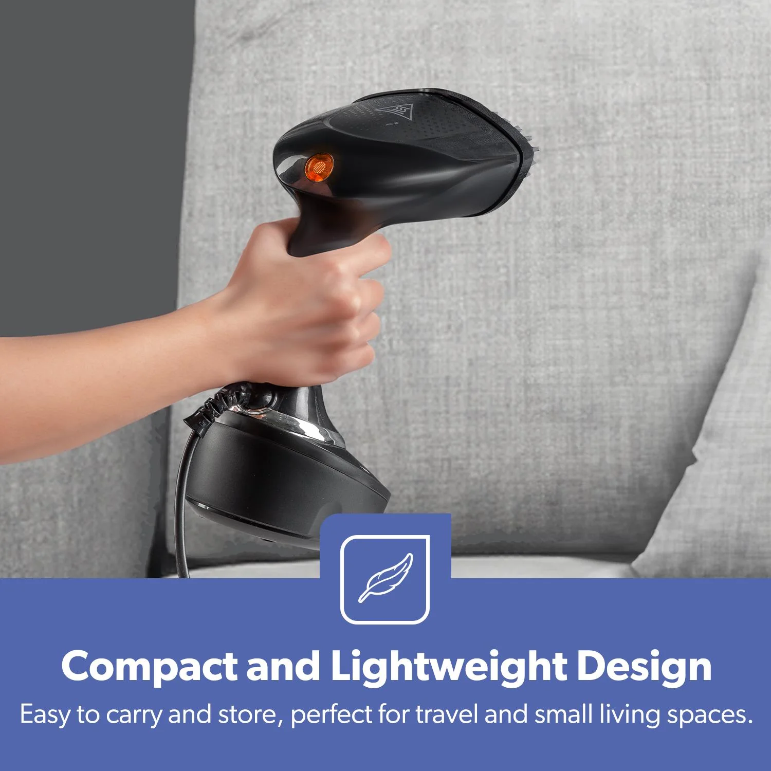 1500W Vertical Black Handheld Garment Steamer 400ml - Image 6