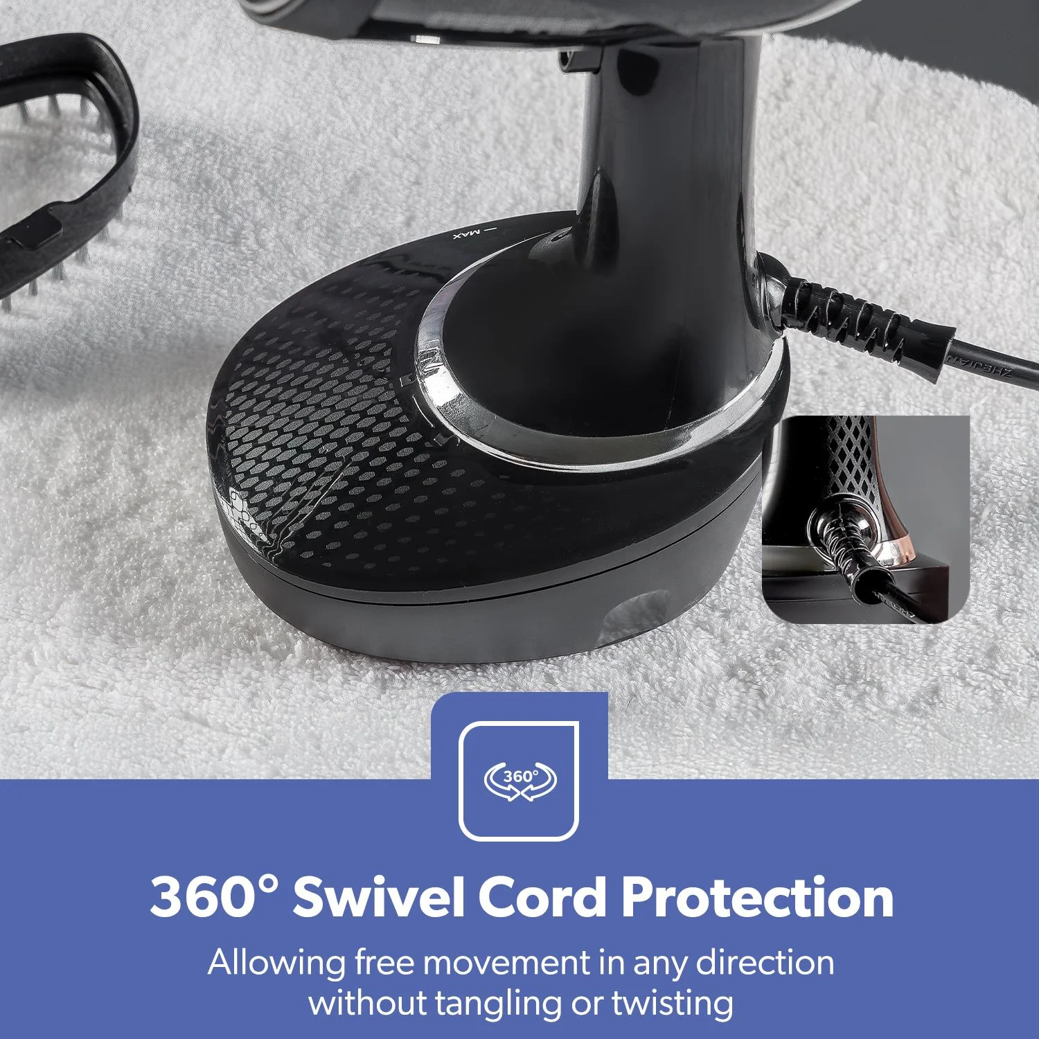 1500W Vertical Black Handheld Garment Steamer 400ml - Image 8