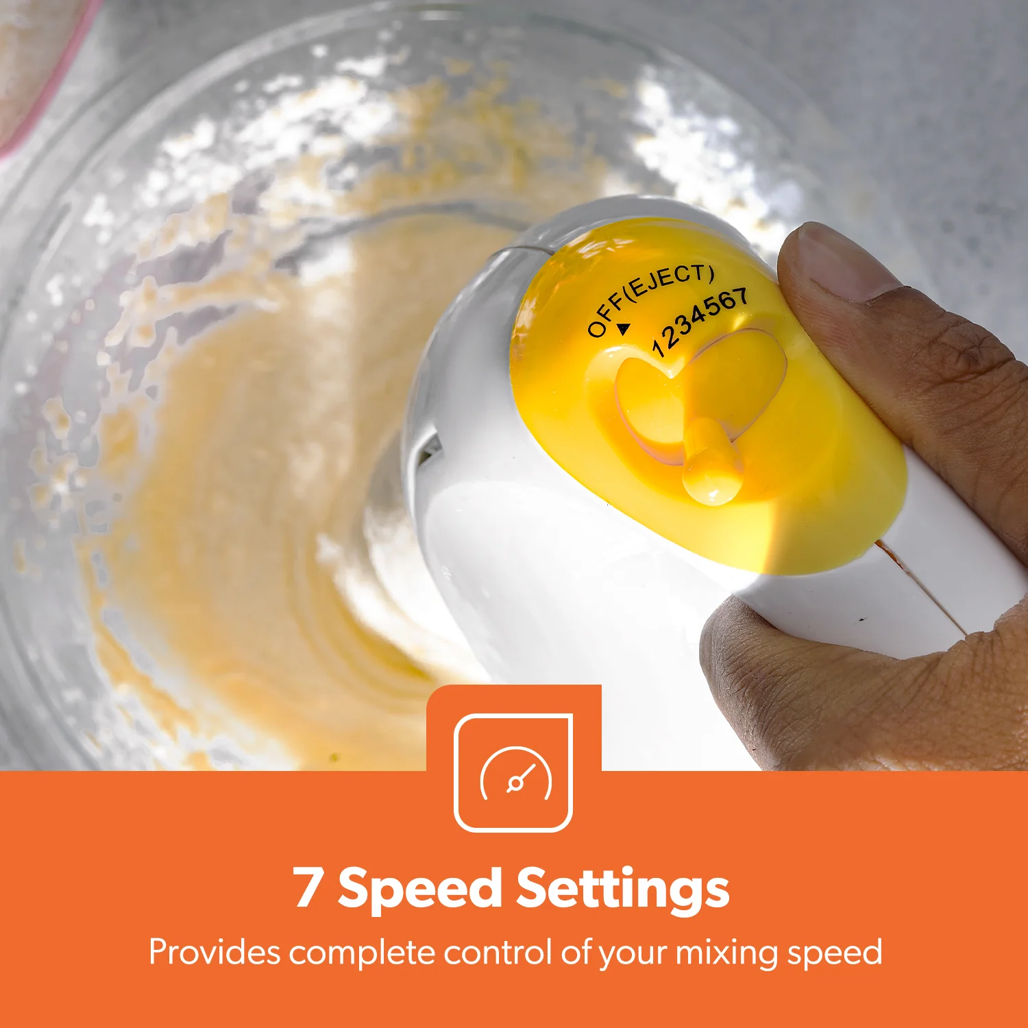 7-Speed White Turbo Hand Mixer With Whisk Attachment - Image 6