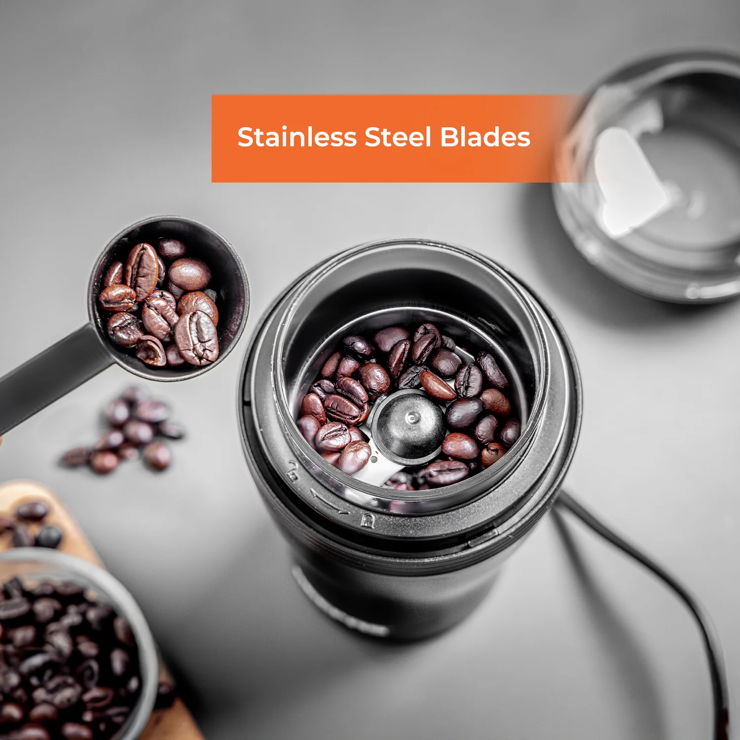 150W Stainless Steel Powerful Coffee Mill and Spice Grinder - Image 6