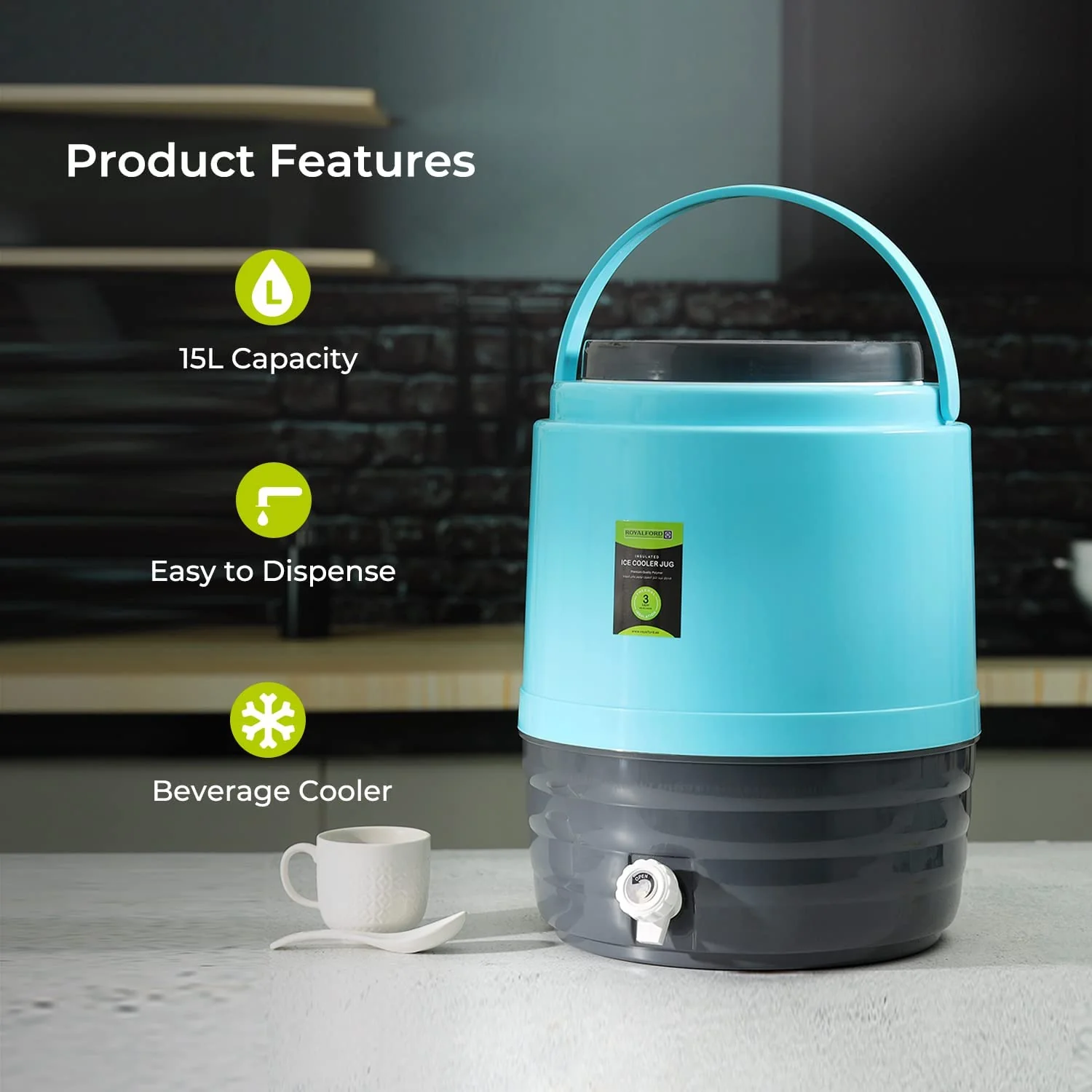 15L Reusable Insulated Portable Water Jug and Cooler - Image 2