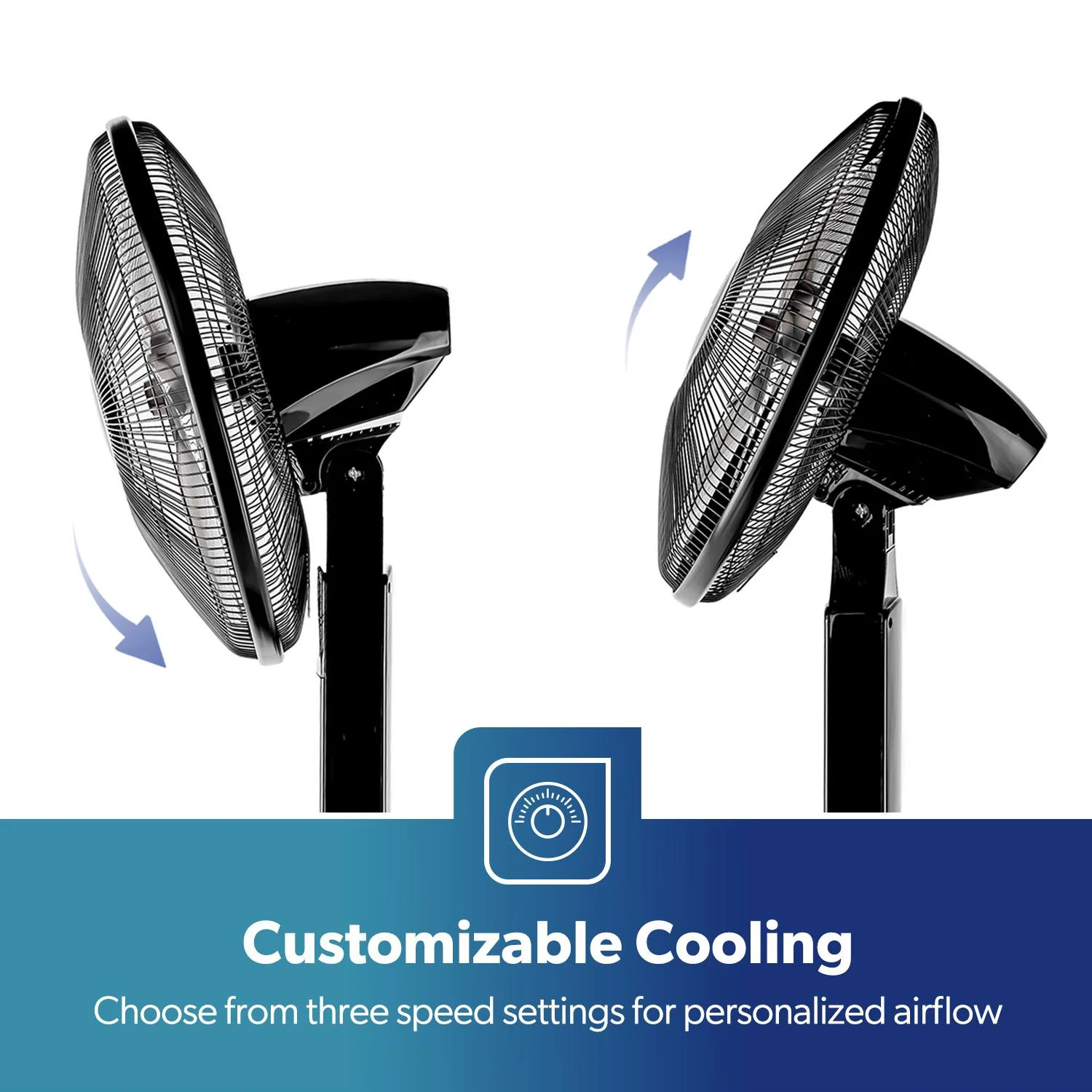 16" Portable Black Remote Controlled Pedestal Fan - Image 7