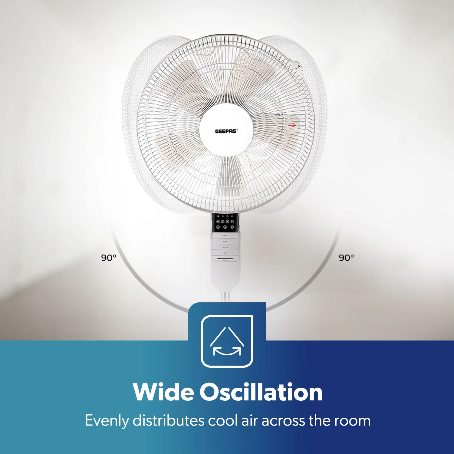 16'' Portable White Remote Controlled Pedestal Fan - Image 8