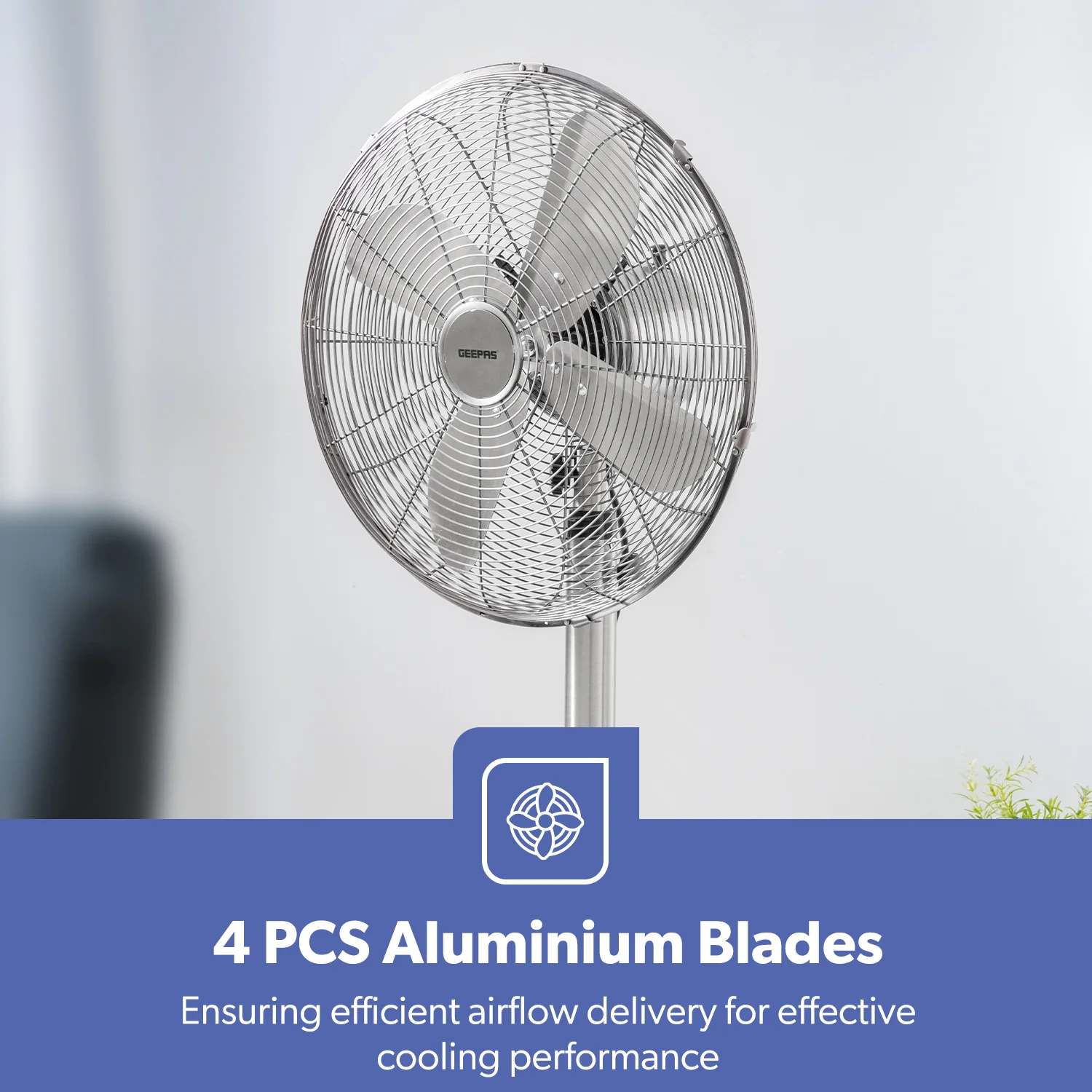 16-Inch Luxury Three-Speed Chrome Metal Fan 50W - Image 7