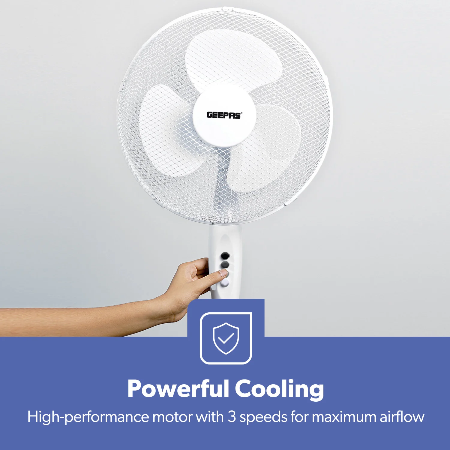 16 Inch White Oscillating Electric Pedestal Fan - Image 3
