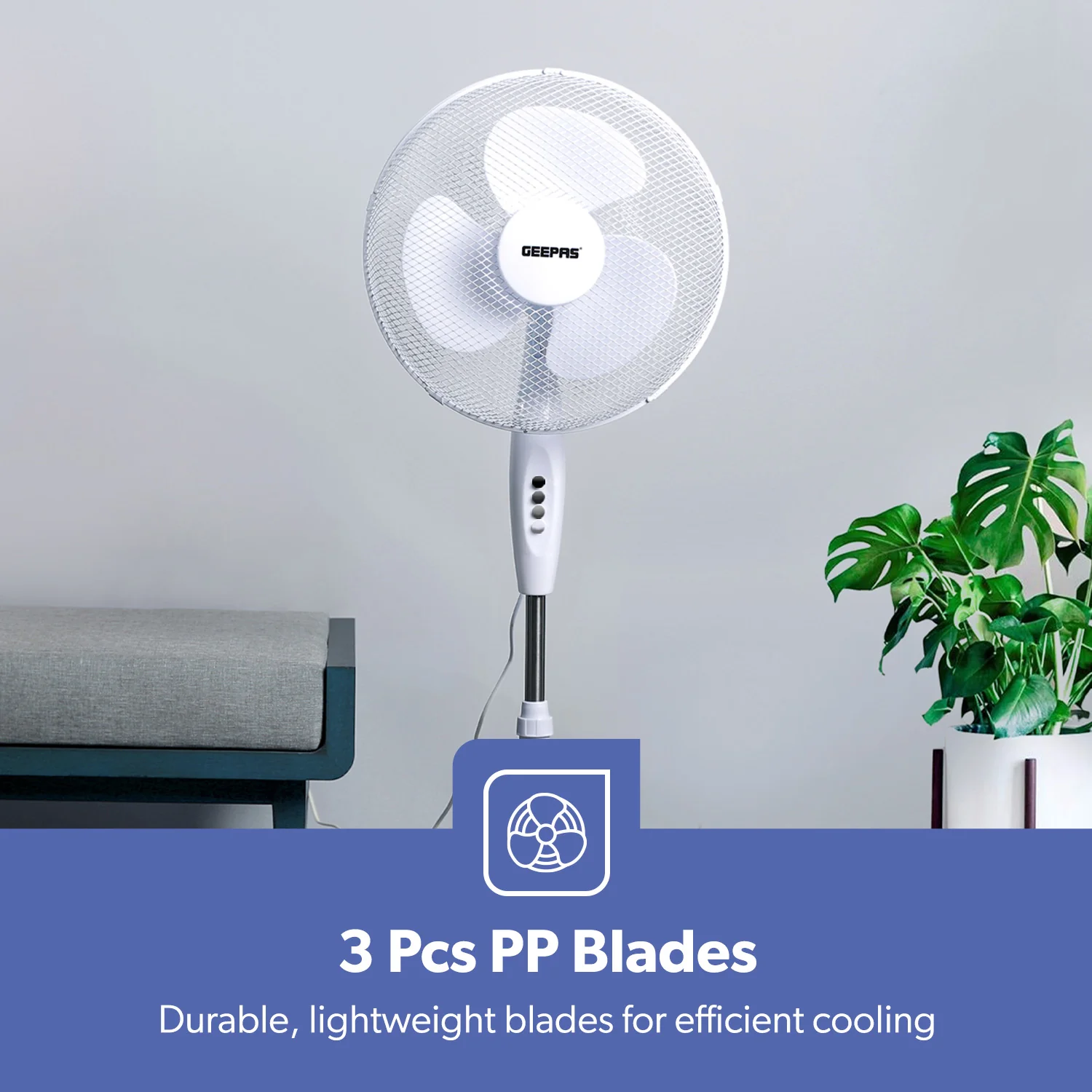 16 Inch White Oscillating Electric Pedestal Fan - Image 5