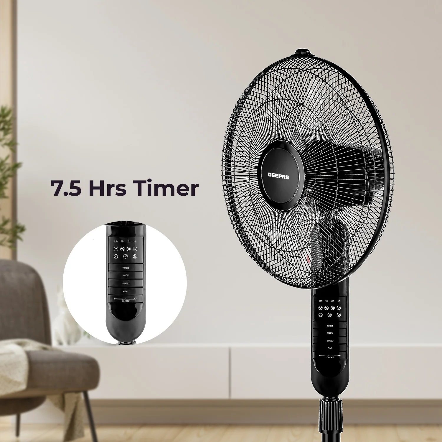 16-inch Pedestal Fan with Remote Control 60W - Image 6