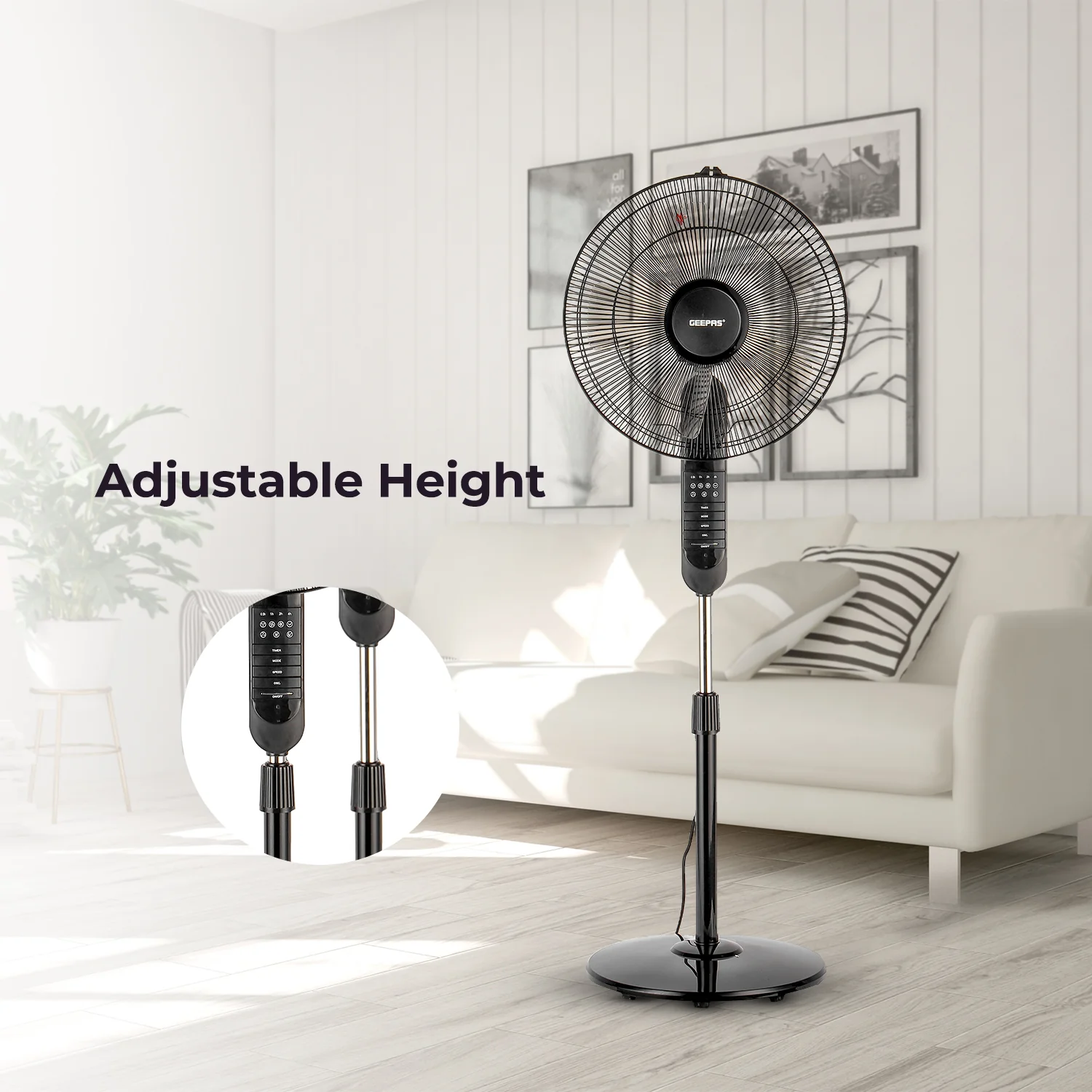 16-inch Pedestal Fan with Remote Control 60W - Image 8