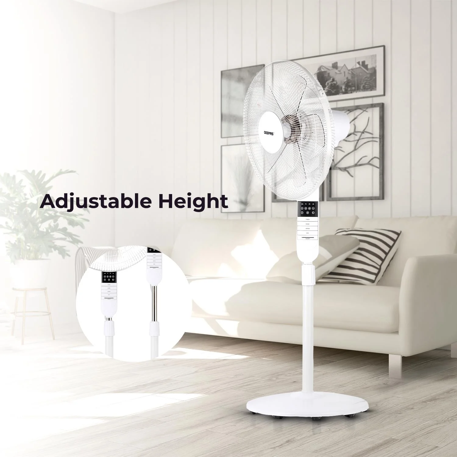 16-Inch Remote Controlled Oscillating Pedestal Fan - Image 5