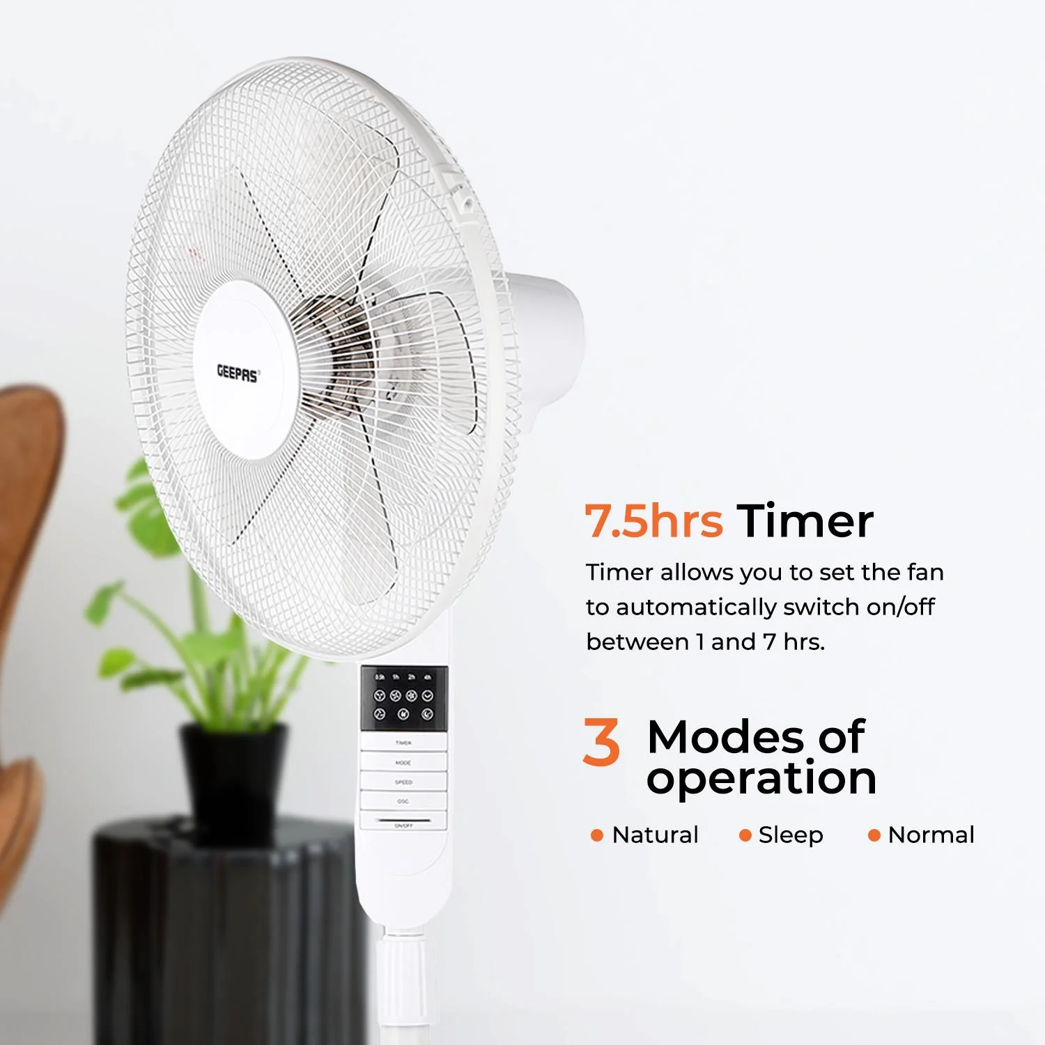 16-Inch Remote Controlled Oscillating Pedestal Fan - Image 7