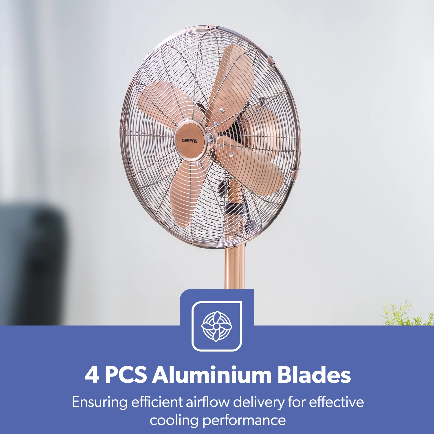 16-Inch Copper Metal Oscillating Pedestal Fan 50W - Image 6