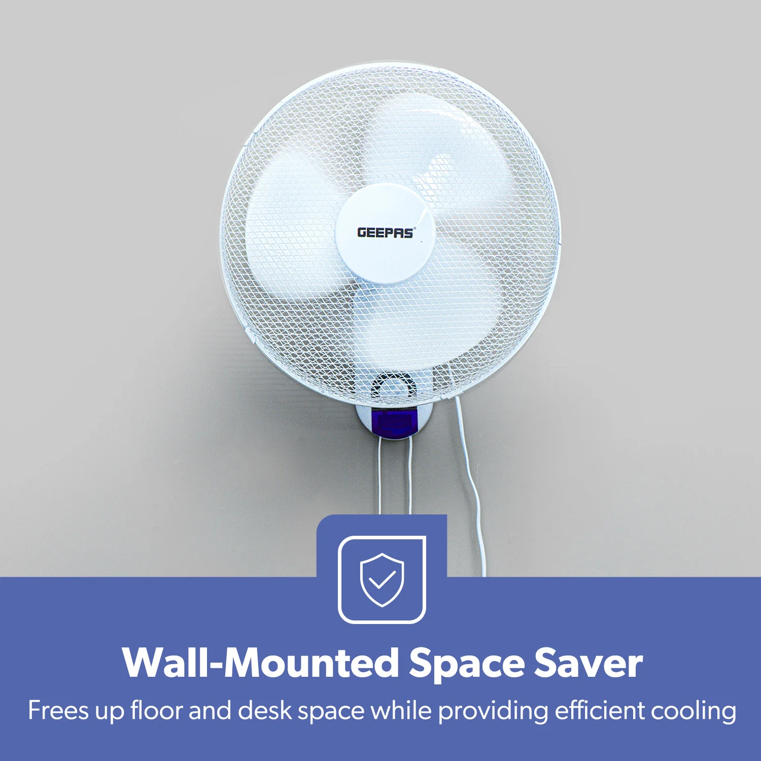 16-Inch White Oscillating Wall Mounted Fan 45W - Image 7