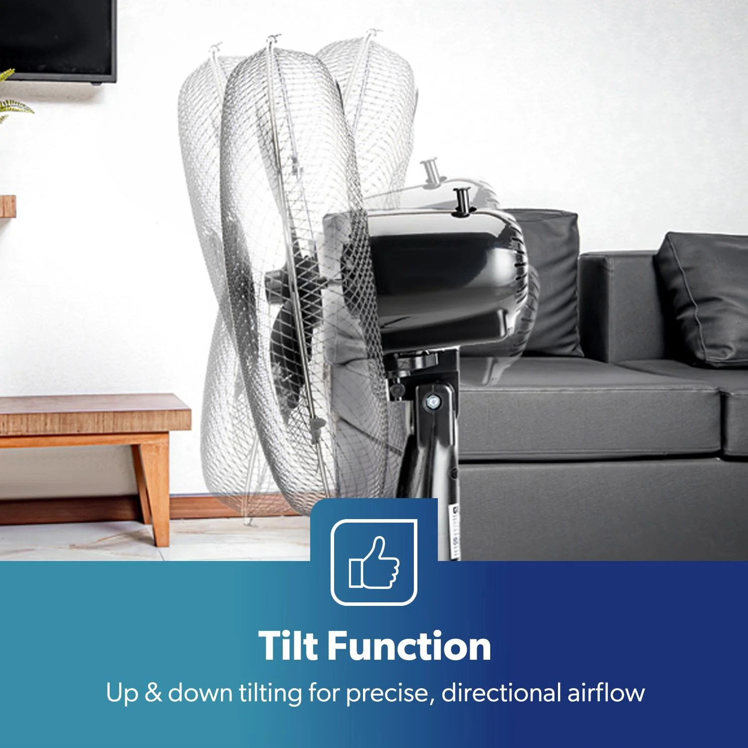 16" Oscillating Pedestal Fan Adjustable Height & 3-Speed - Image 3