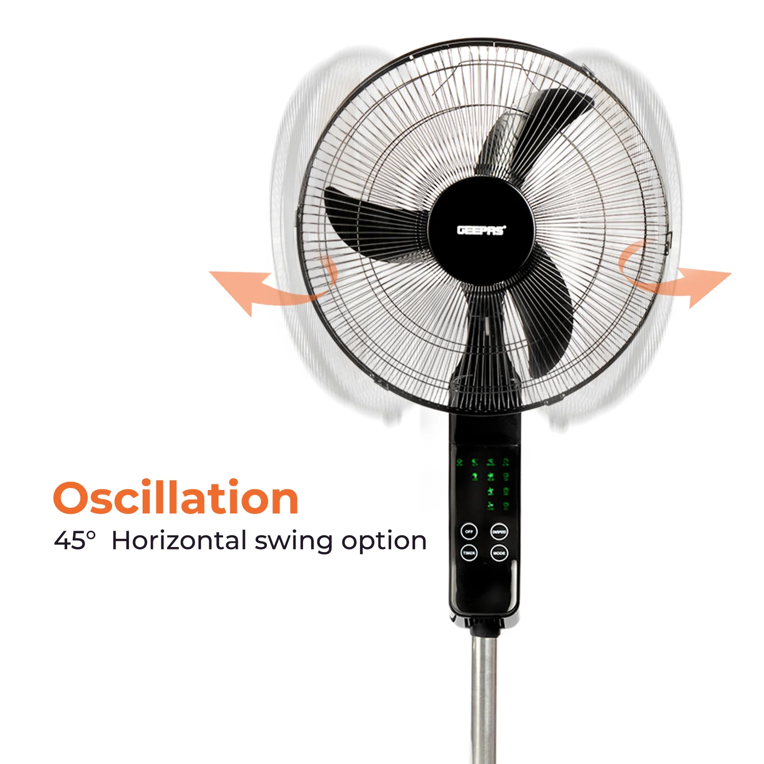 16’’ Pedestal Fan with Remote Control, 60W - Image 5
