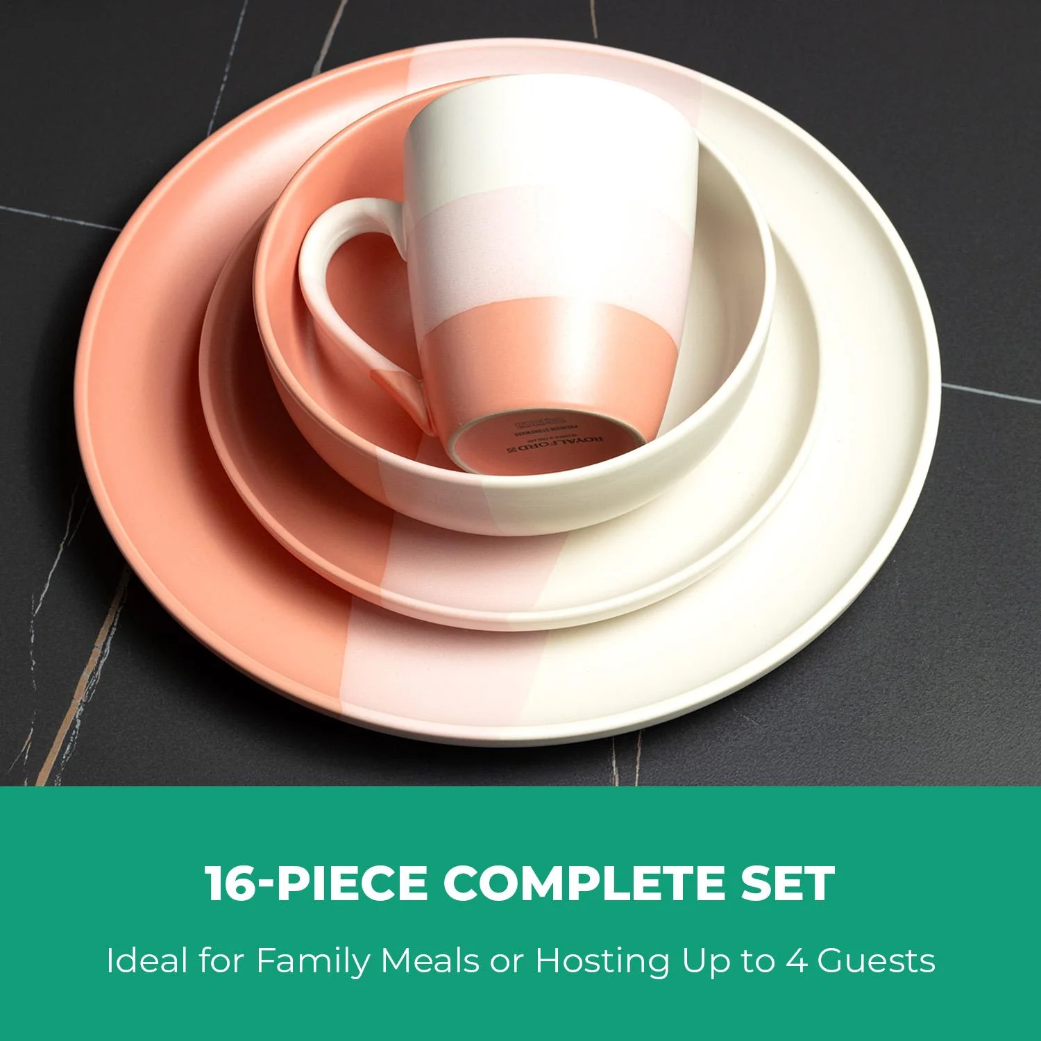 16-Piece Stoneware Dinner Set Plates, Bowls and Cups Set - Image 3