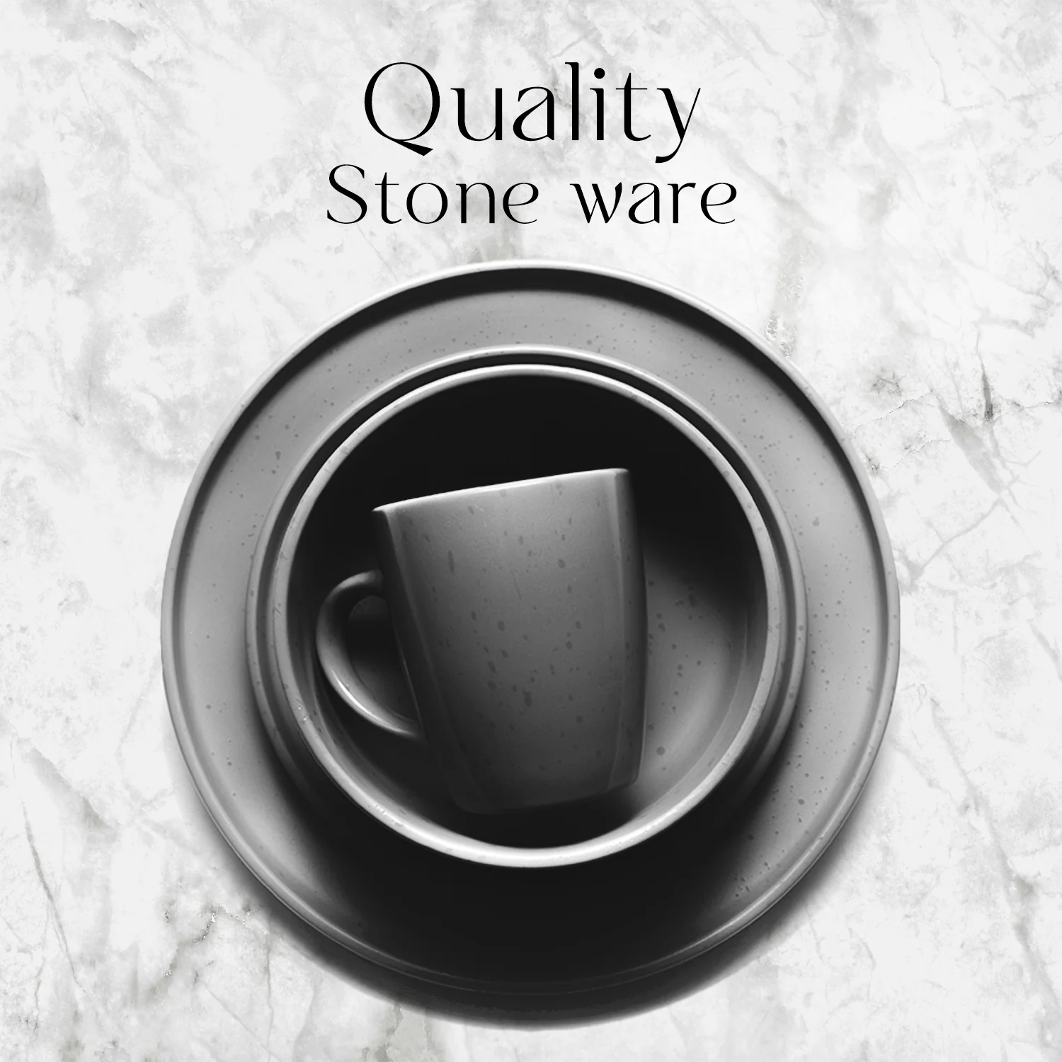 16 Piece 'Nordic Grey' Stoneware Dinnerware Set - Image 3