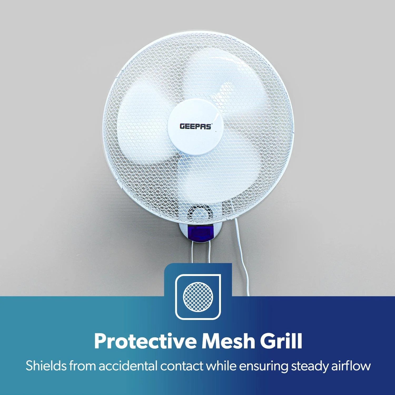 16" White Remote Controlled Three-Speed Wall Fan 45W - Image 5