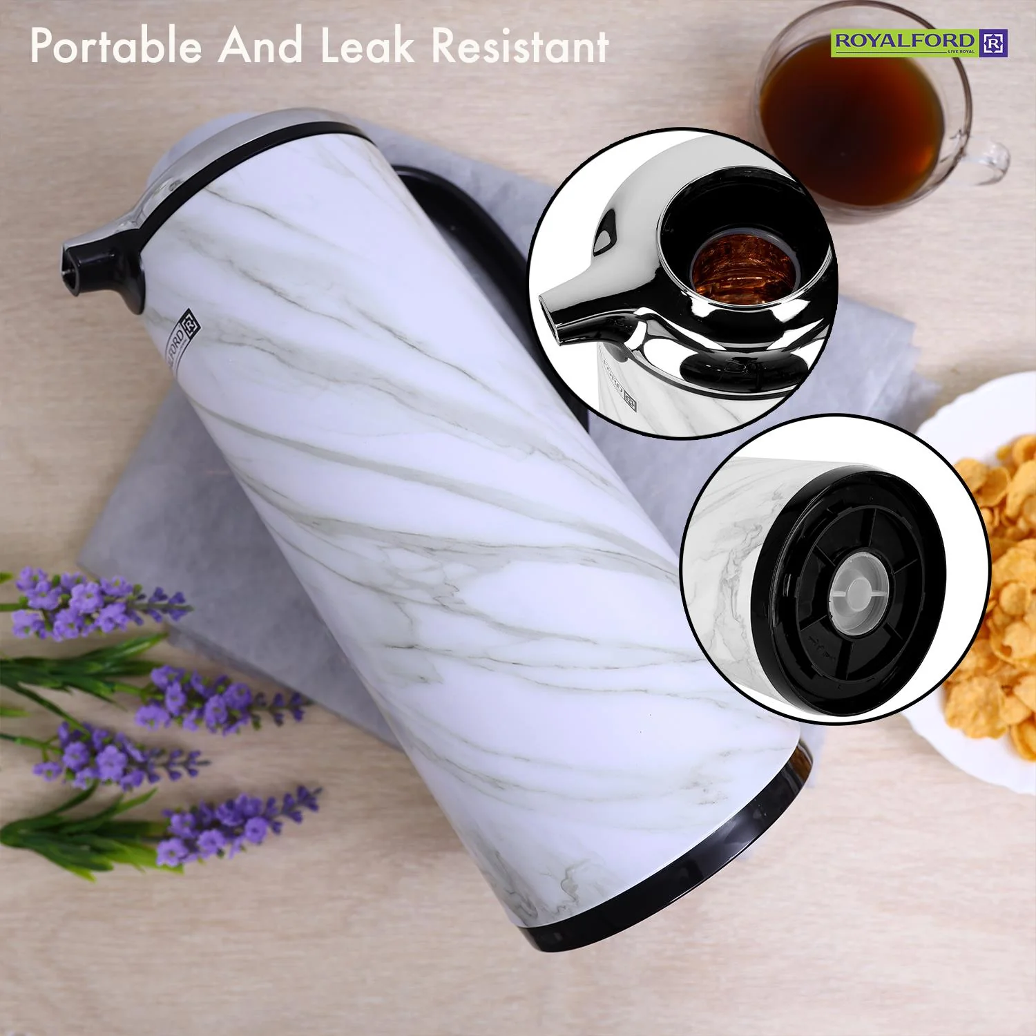 1600ml Double Walled Marble Insulated Vacuum Flask - Image 5