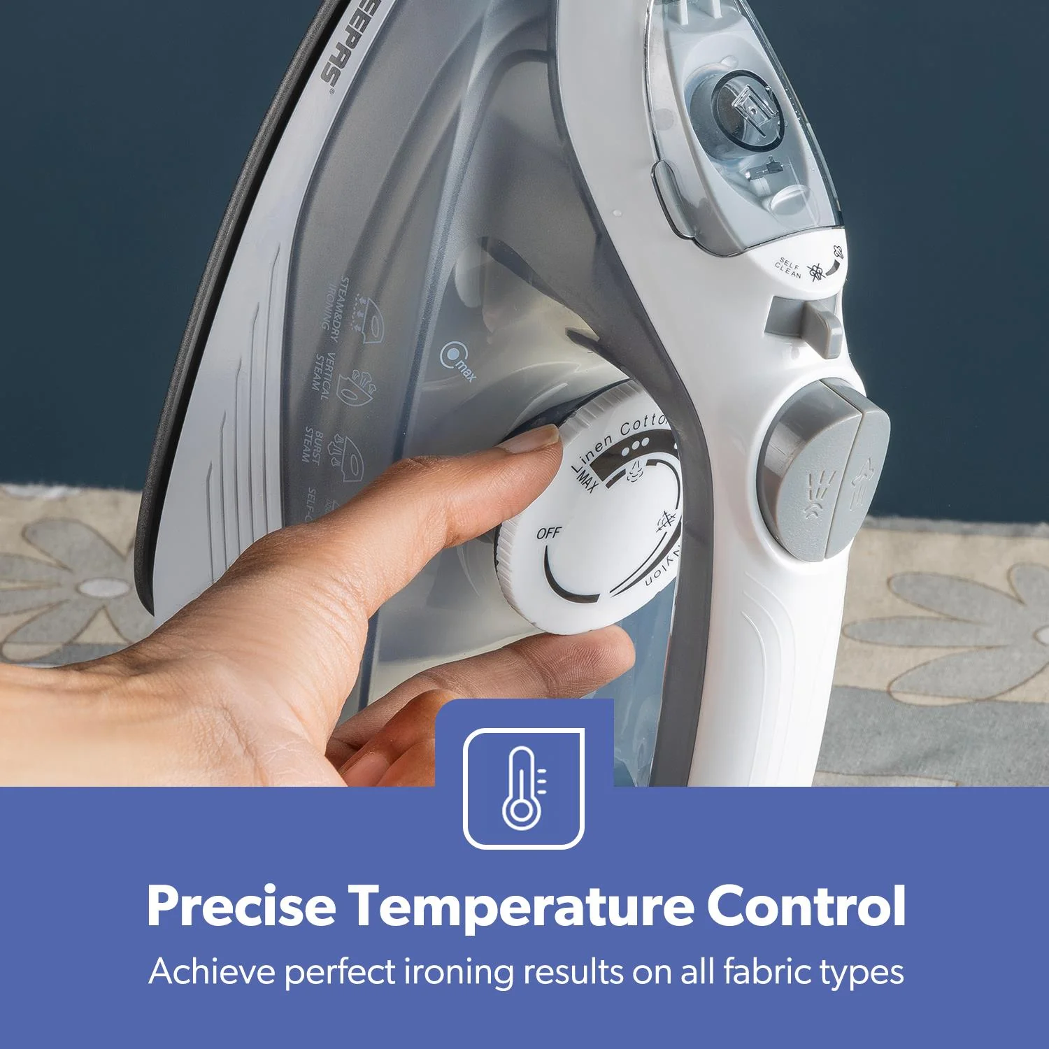1600W Non-Stick Soleplate Dry/Steam Iron - Image 3