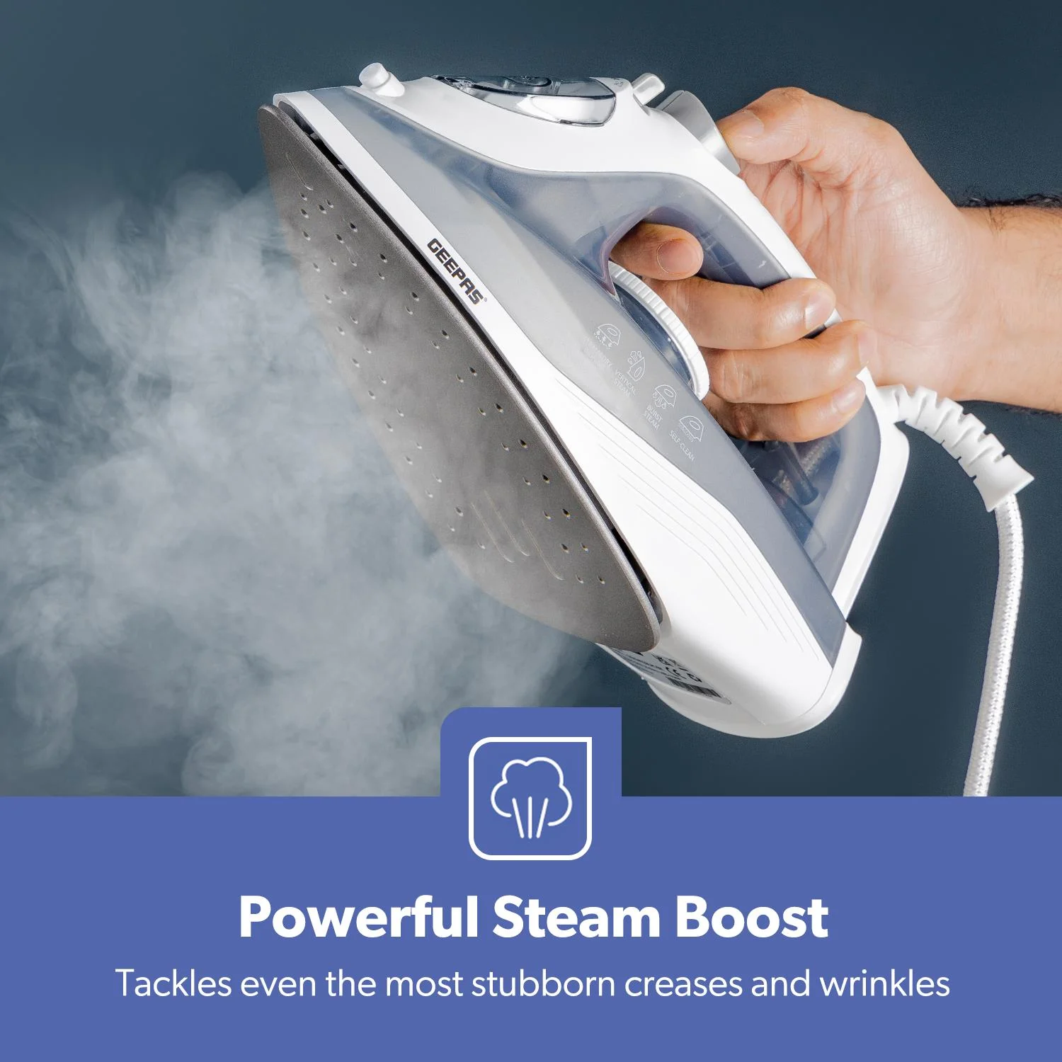 1600W Non-Stick Soleplate Dry/Steam Iron - Image 6