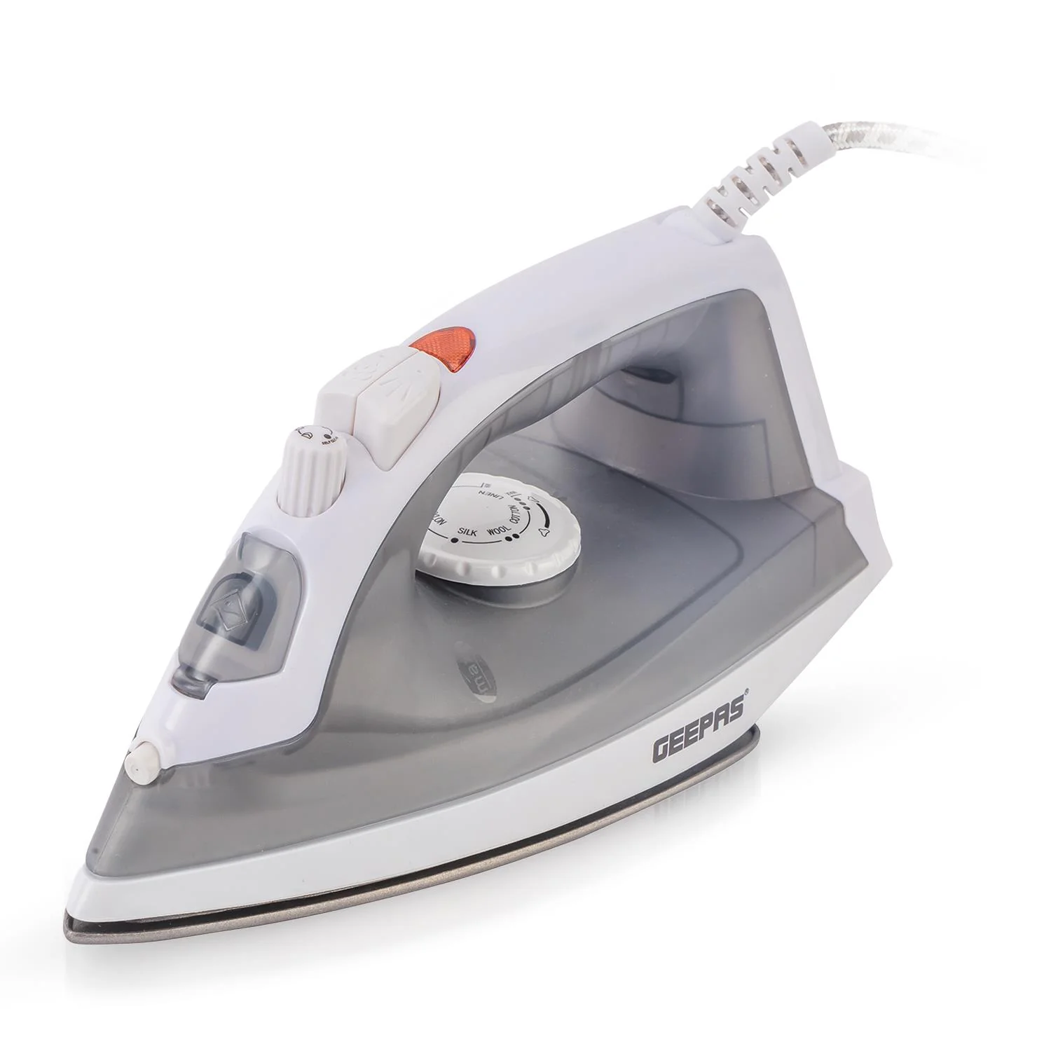 1600W Non-Stick Soleplate Dry/Steam Iron (Grey & Blue) - Image 2