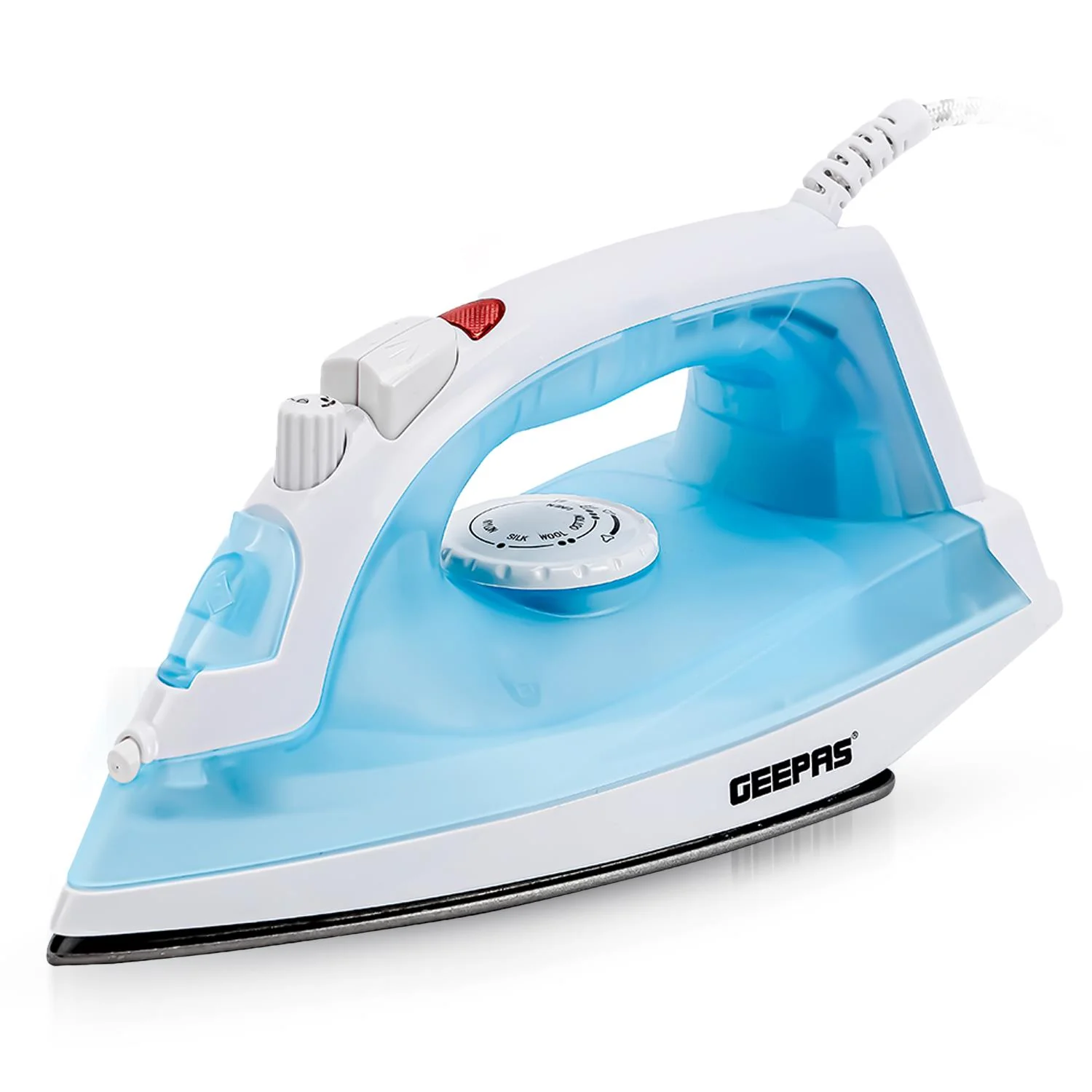 1600W Non-Stick Soleplate Dry/Steam Iron (Grey & Blue) - Image 3