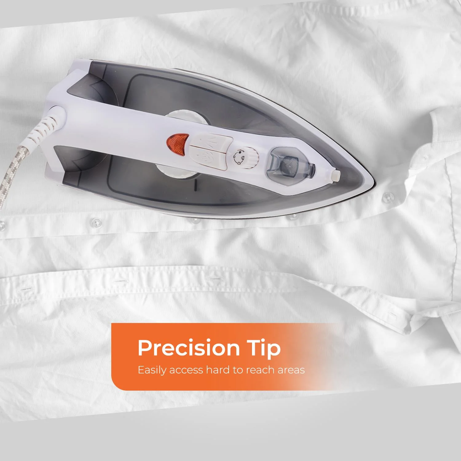 1600W Non-Stick Soleplate Dry/Steam Iron (Grey & Blue) - Image 6