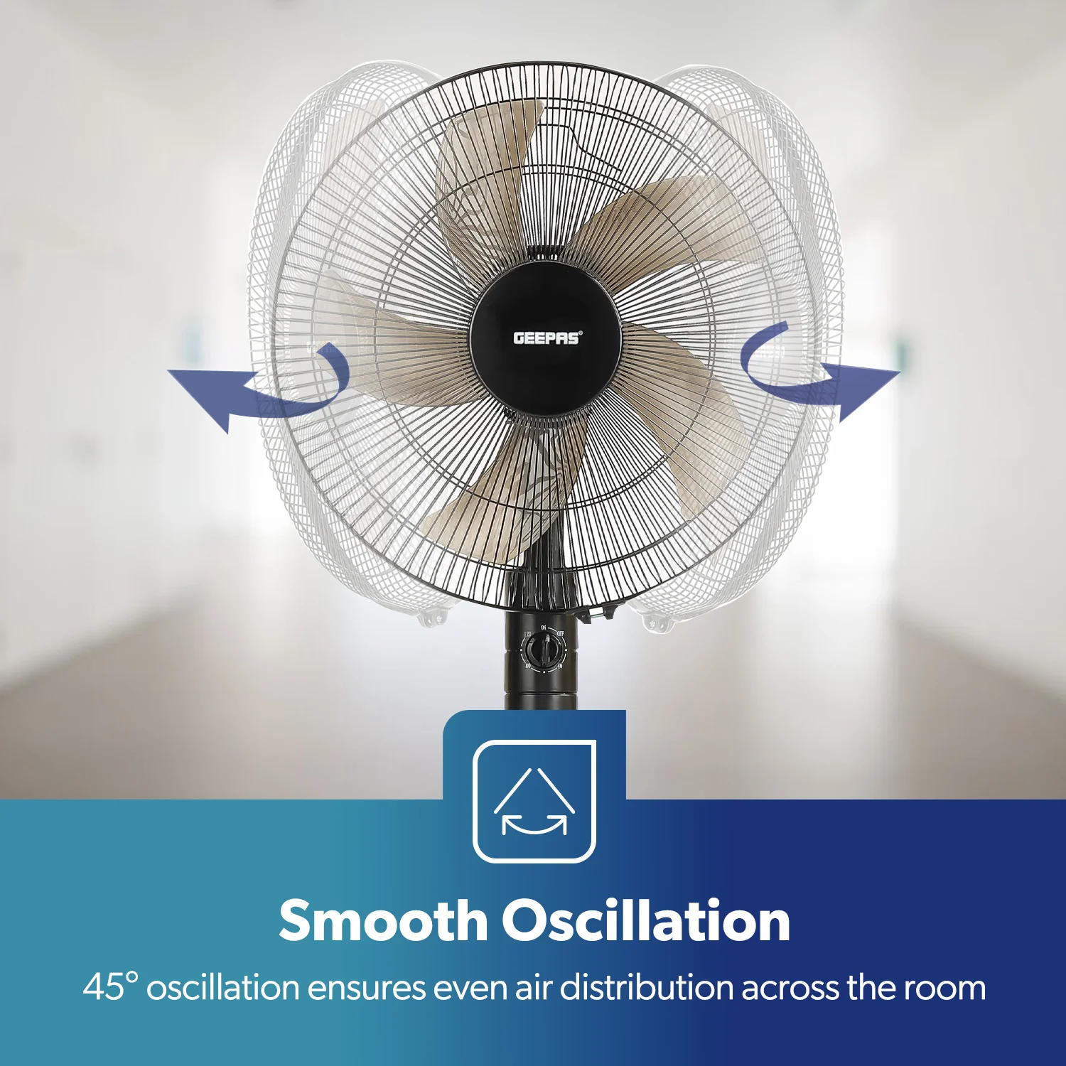 16-Inch Powerful Pedestal Fan with 3 Speeds - Image 3