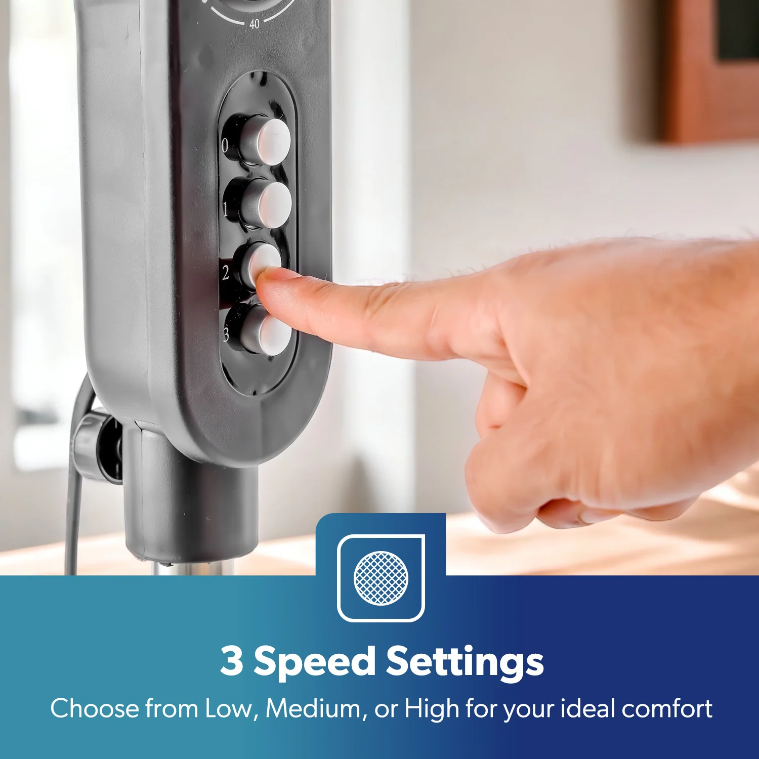 16-Inch Powerful Pedestal Fan with 3 Speeds - Image 5