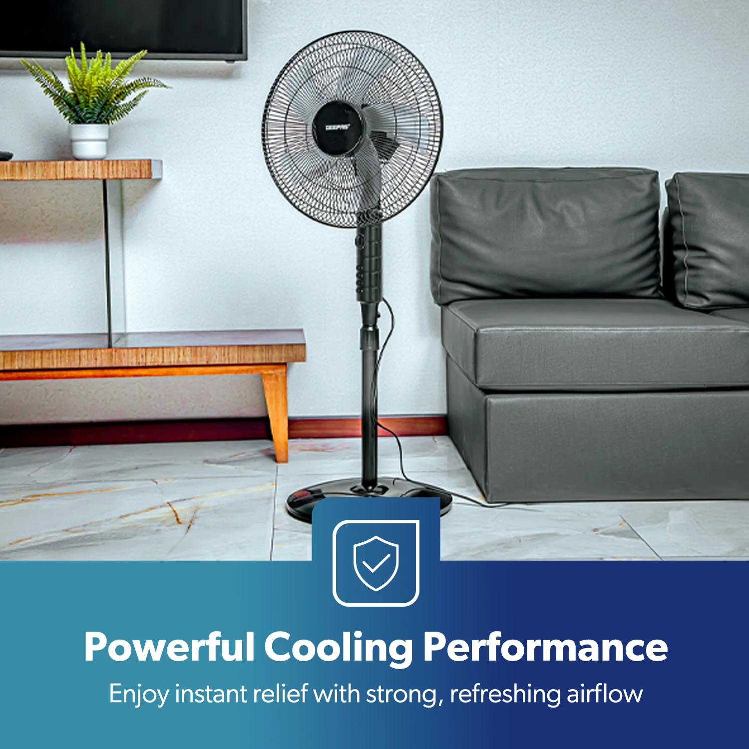 16-Inch Powerful Pedestal Fan with 3 Speeds - Image 6