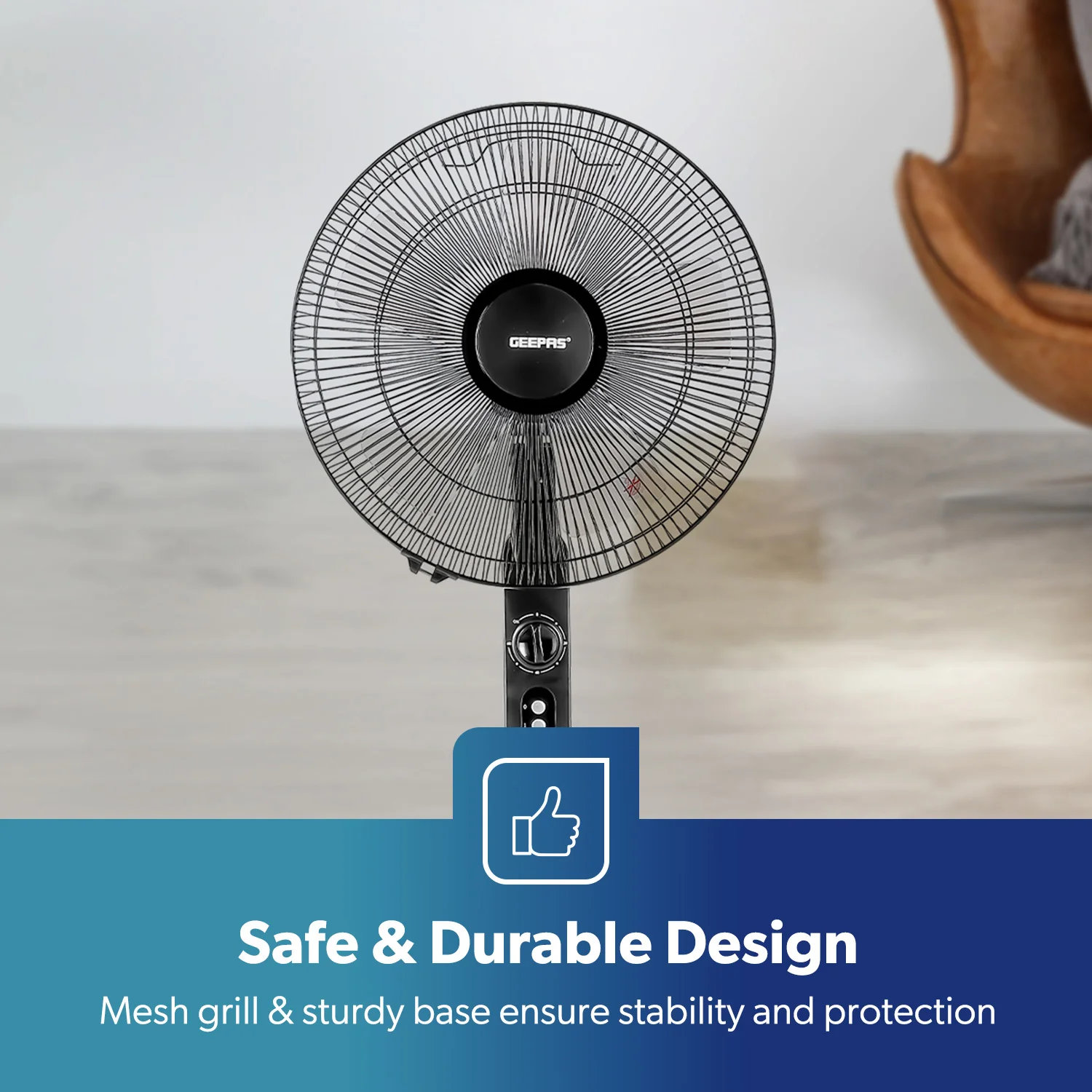 16-Inch Powerful Pedestal Fan with 3 Speeds - Image 8