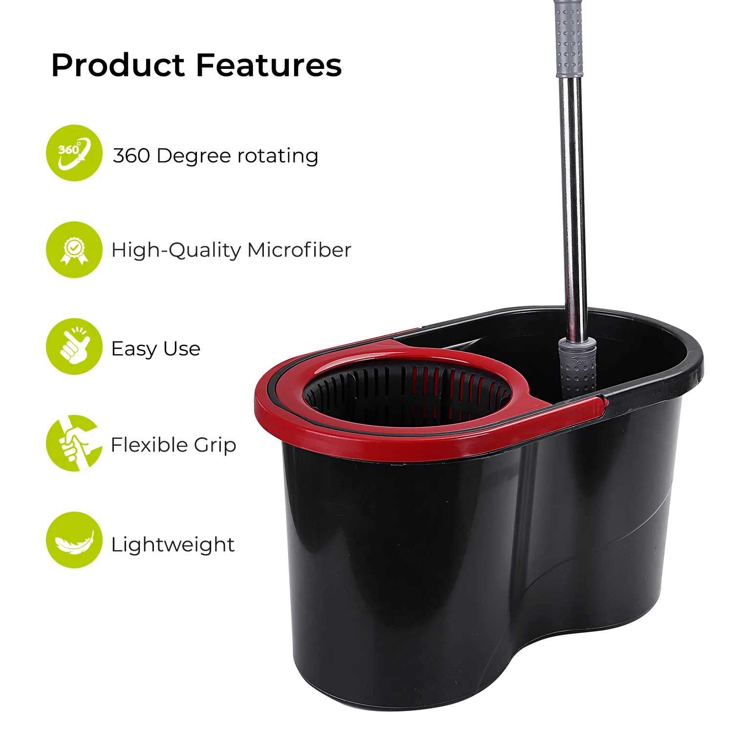 16L 'Easy-Press' Microfibre Mop and Bucket Set - Image 2