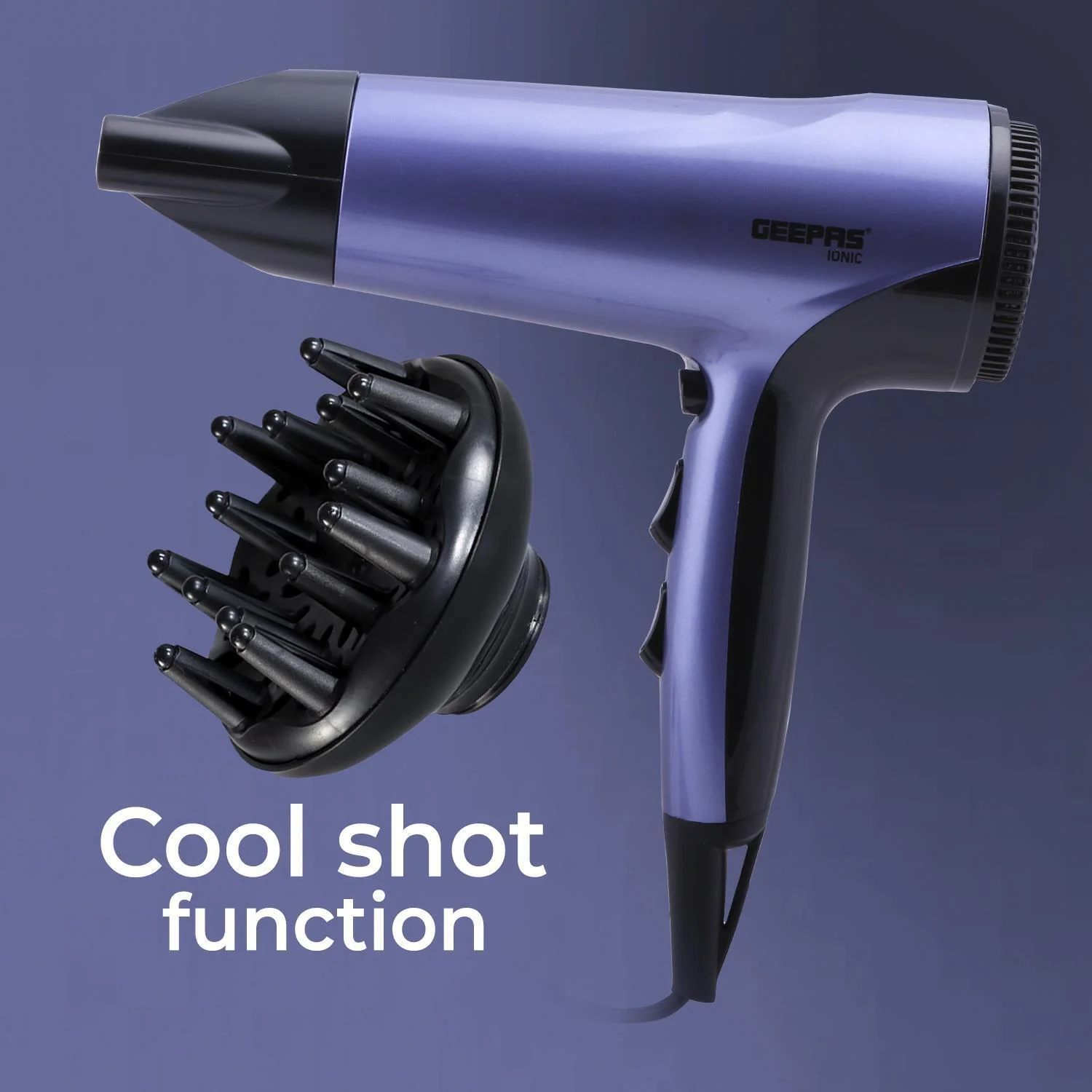1800W Ionic Hair Dryer with Diffuser and Concentrator - Image 4