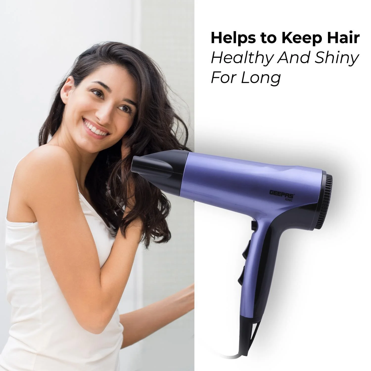 1800W Ionic Hair Dryer with Diffuser and Concentrator - Image 6
