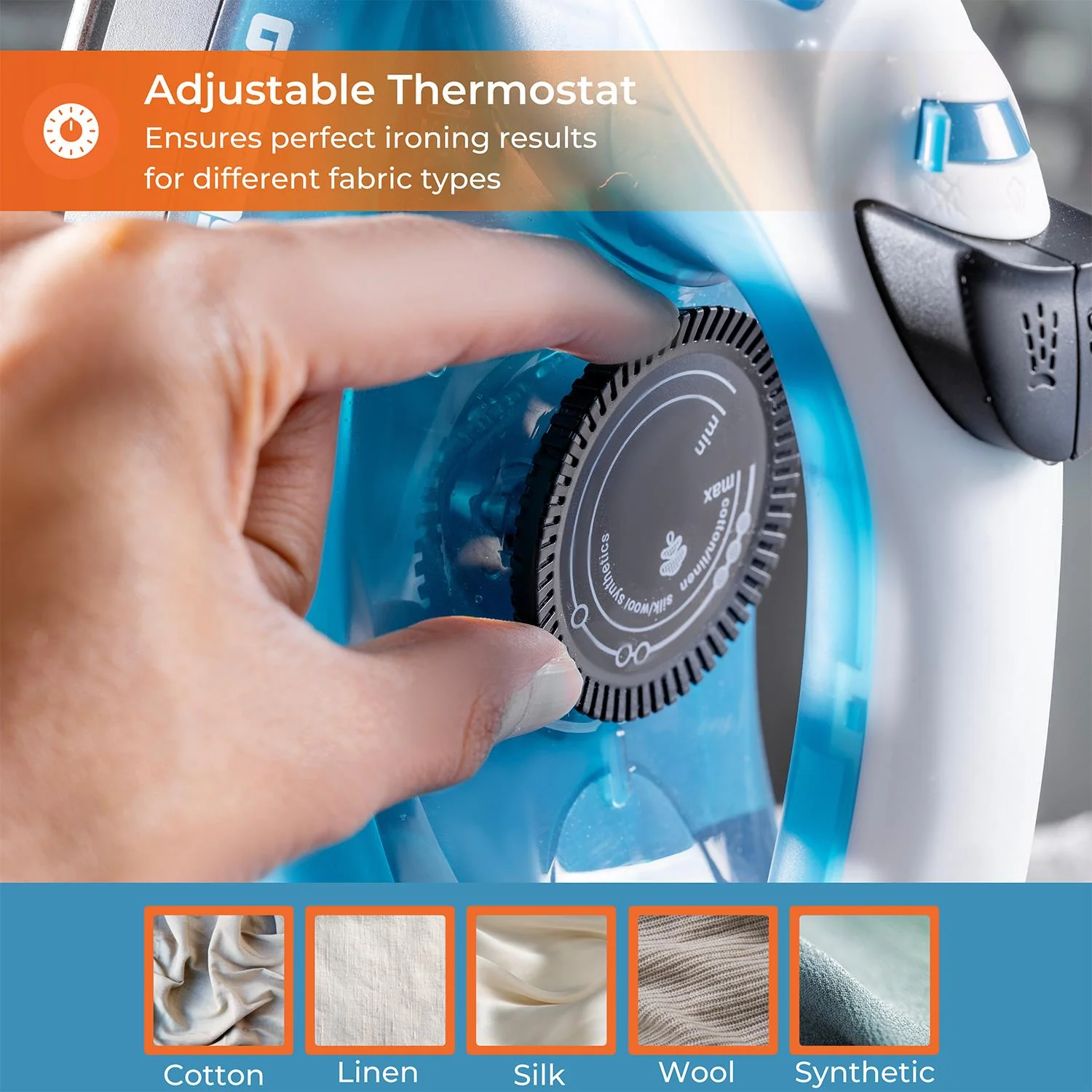 1800W Steam Iron With Non-Stick Soleplate (3-Variants) - Image 3