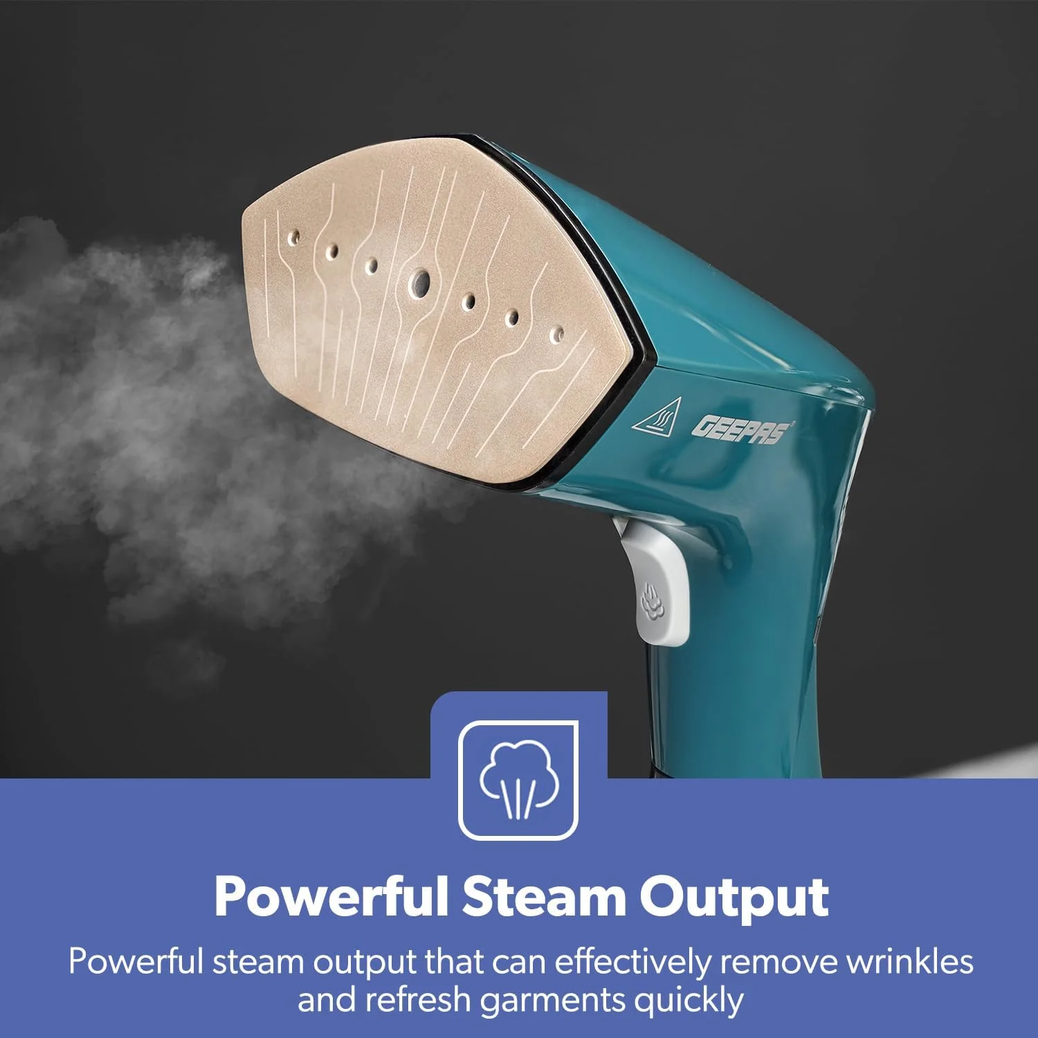 1960W Royal Green Handheld Fabric Garment Steamer - Image 5