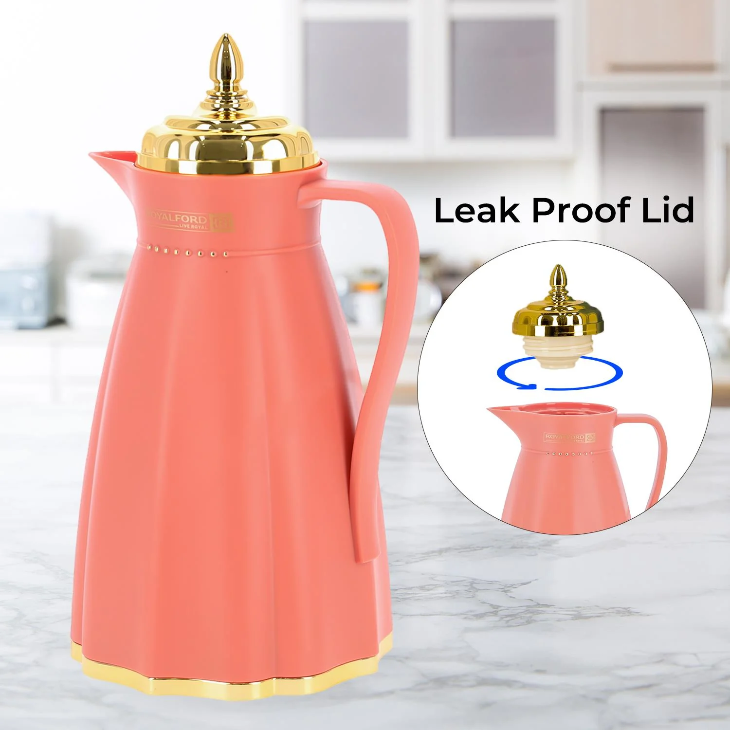 1L Hala 'Blood Orange' Glass Vacuum Flask and Tea Pot - Image 2