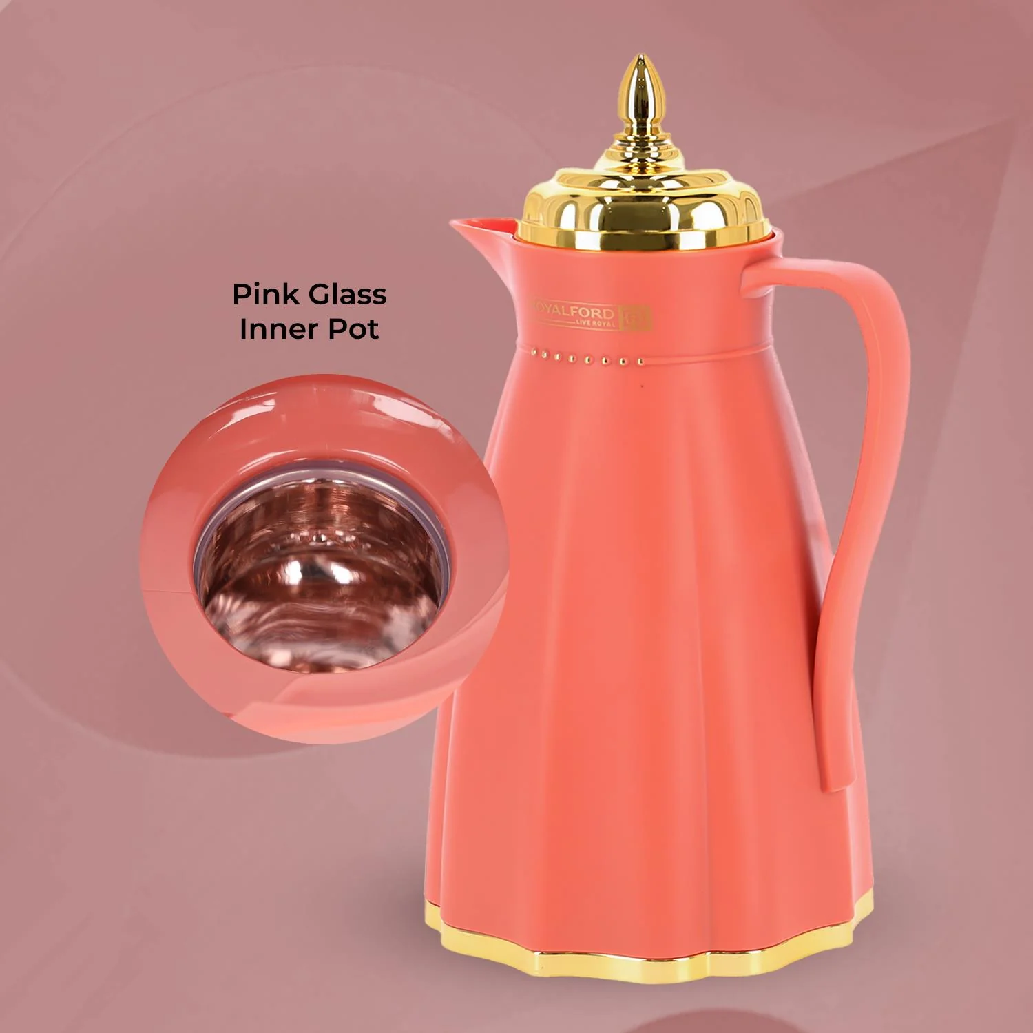 1L Hala 'Blood Orange' Glass Vacuum Flask and Tea Pot - Image 5