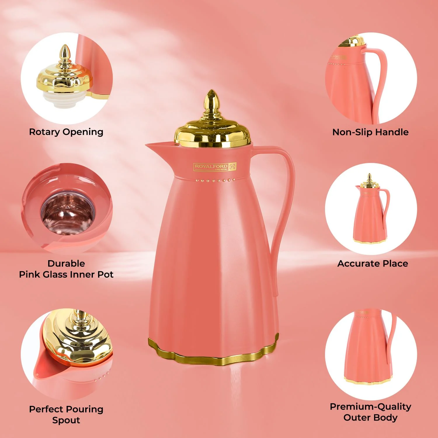 1L Hala 'Blood Orange' Glass Vacuum Flask and Tea Pot - Image 6